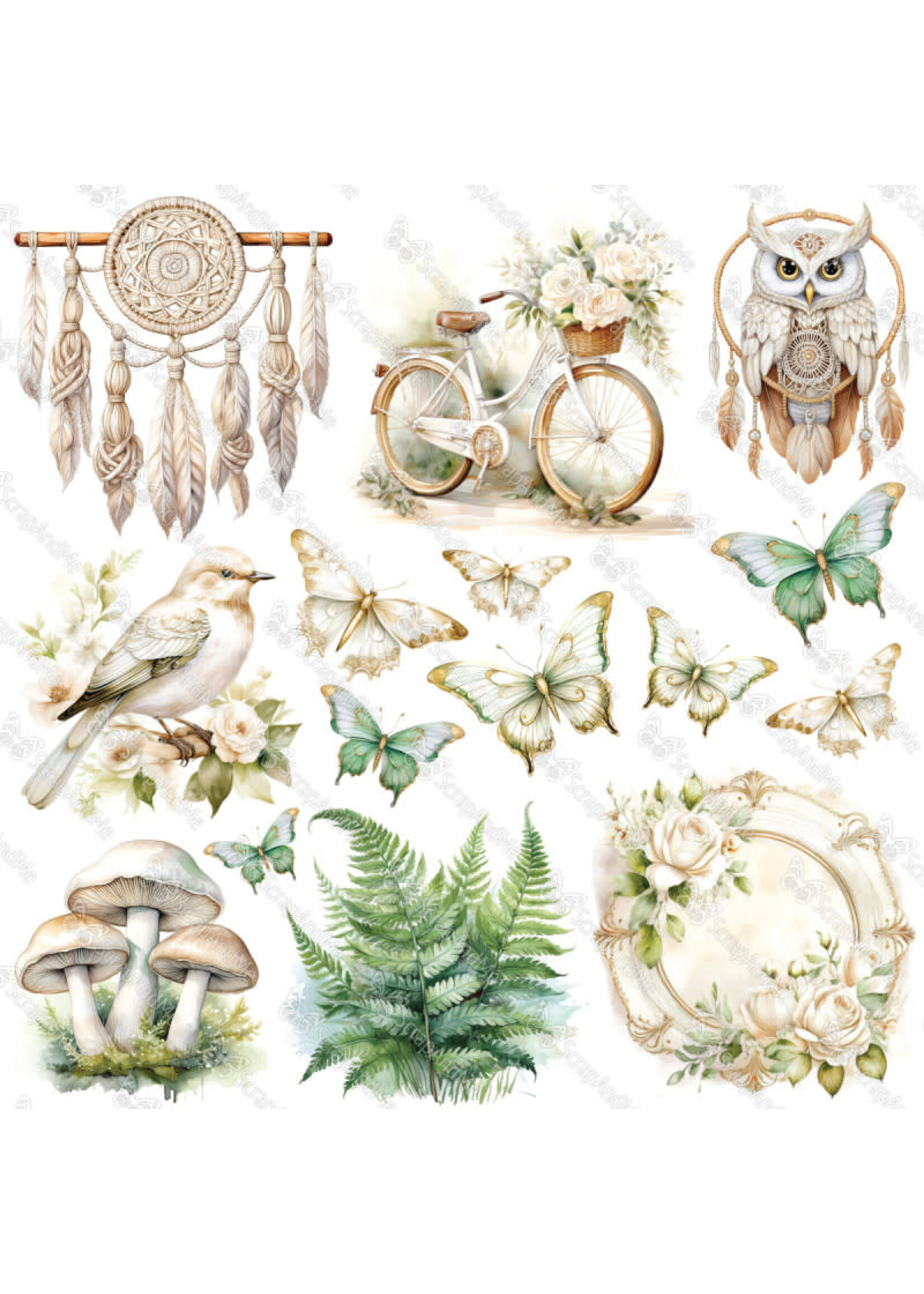 White Roses - plaatjesvel  8" x 8"