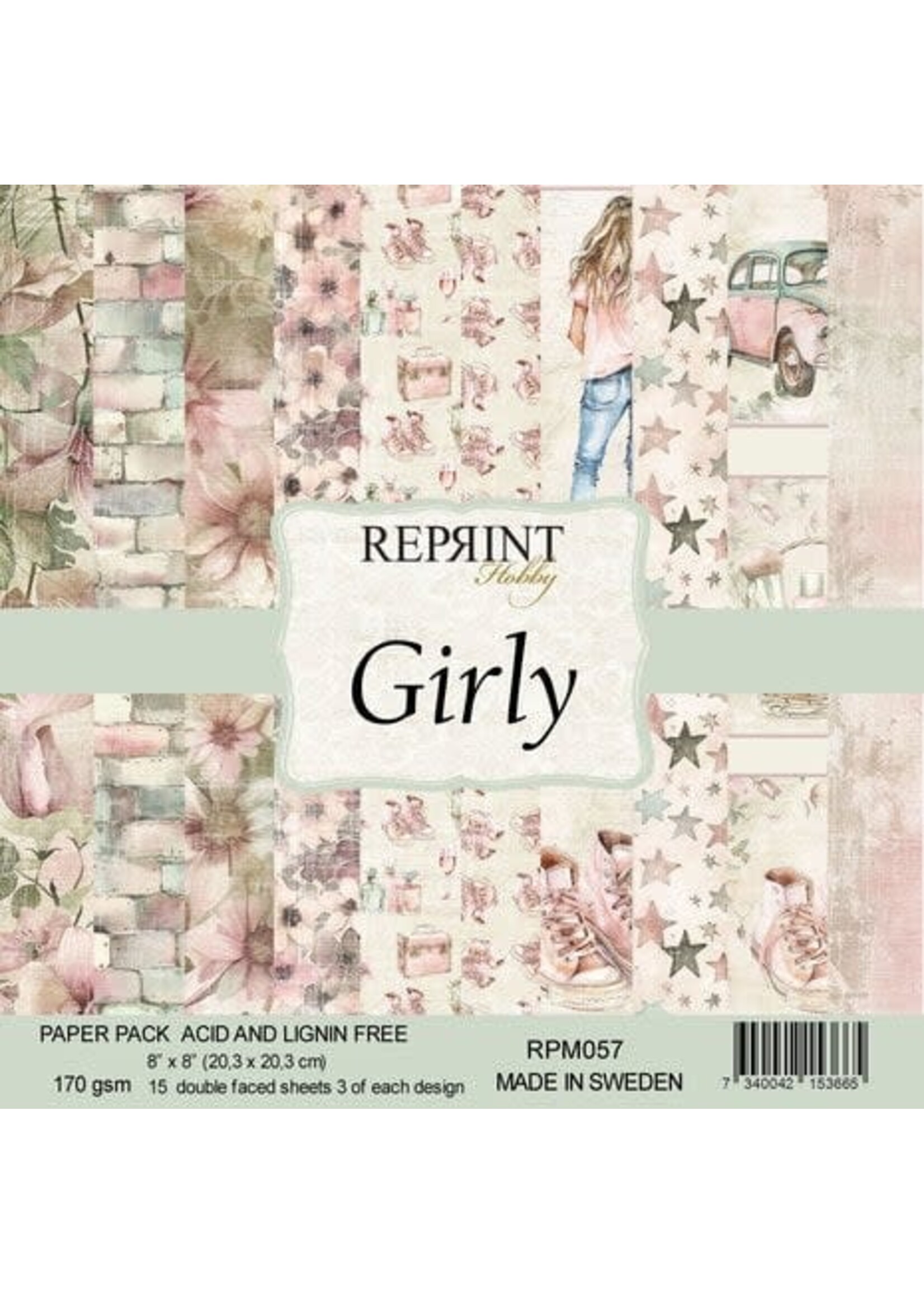 Girly 8x8 Inch Paper Pack (RPM057)