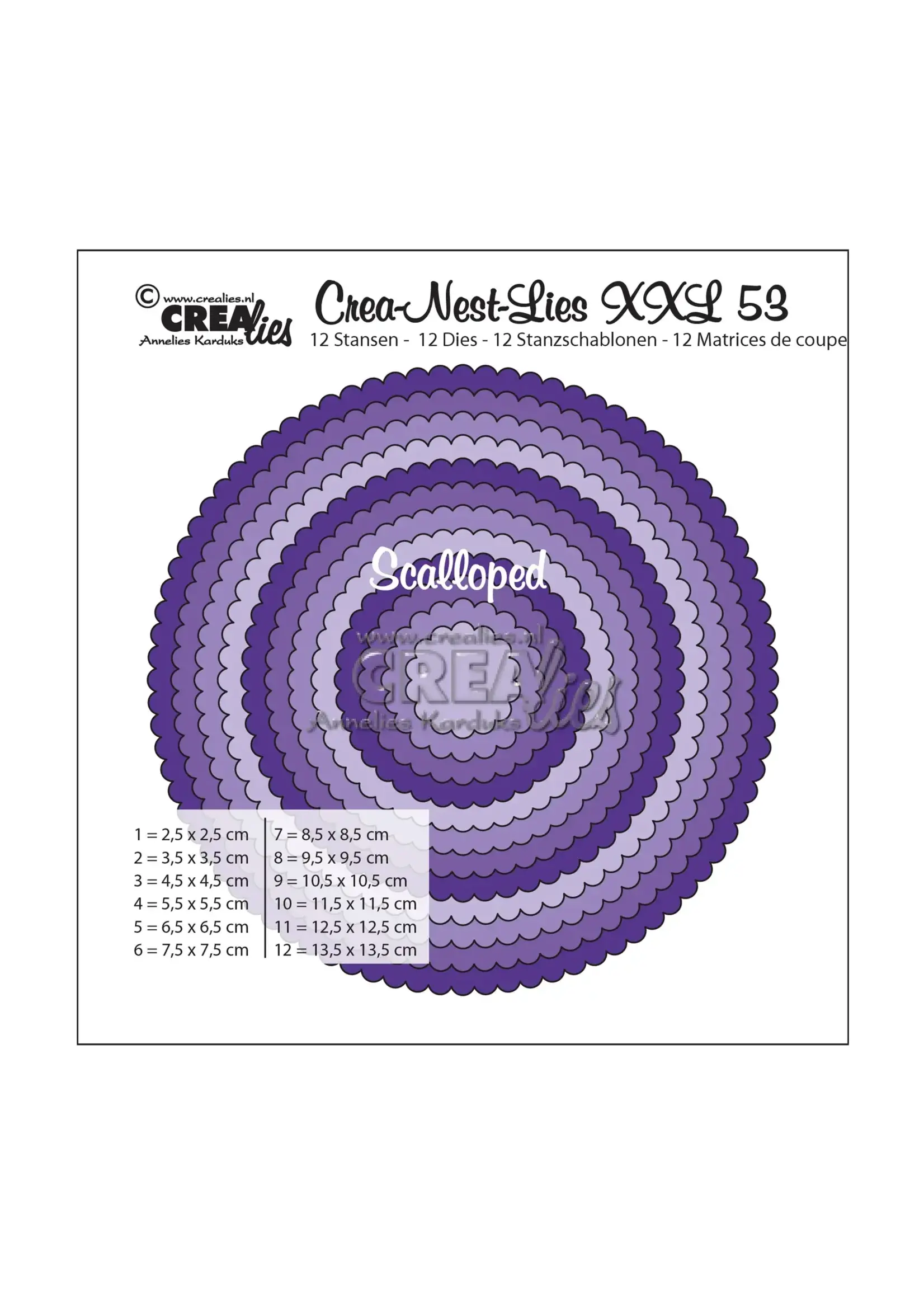 Crealies • Crea-Nest-Lies XXL snijmal no.53 Cirkels Crealies CLNESTXXL53