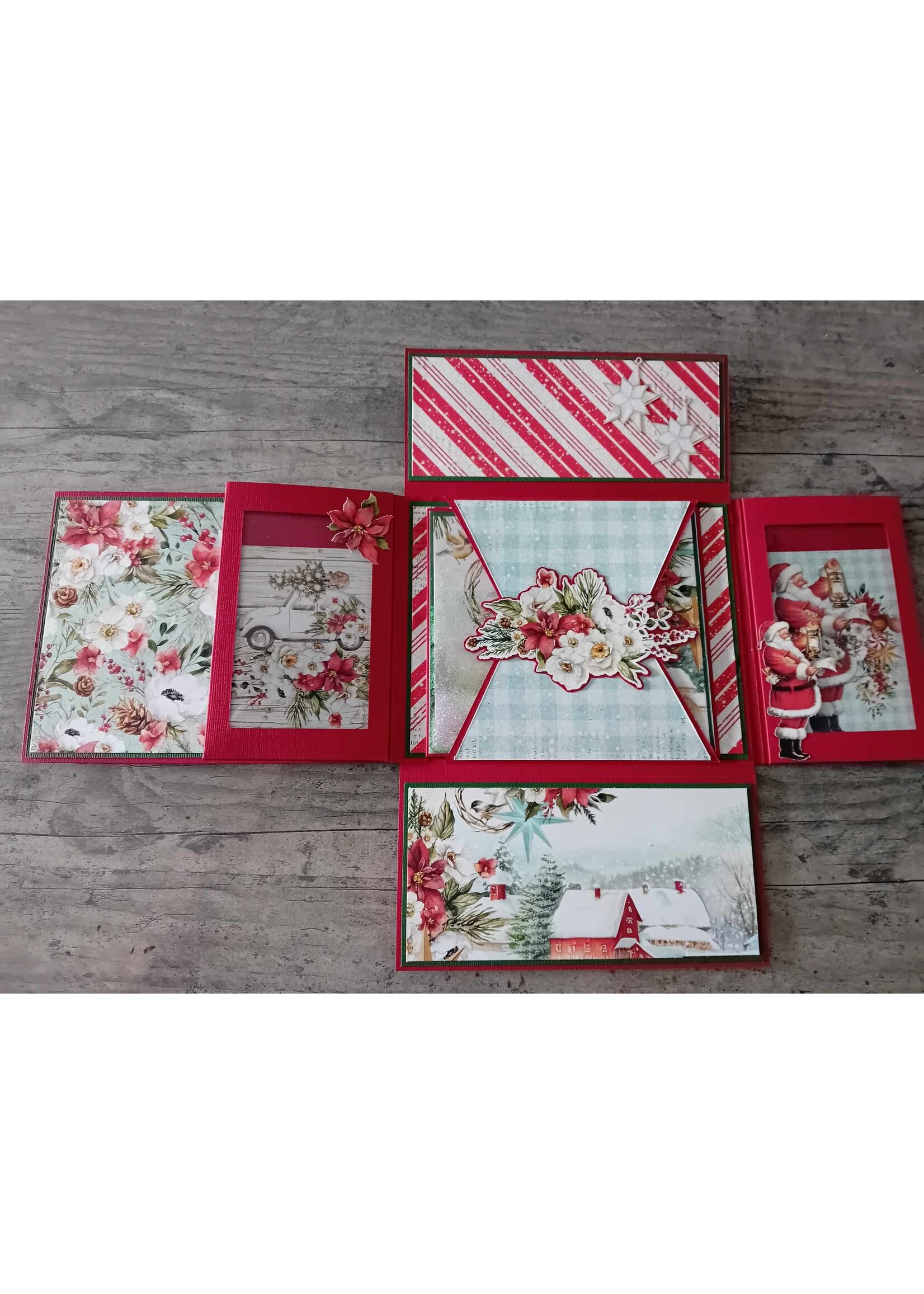 Kerstkaart met schudkaart en labels