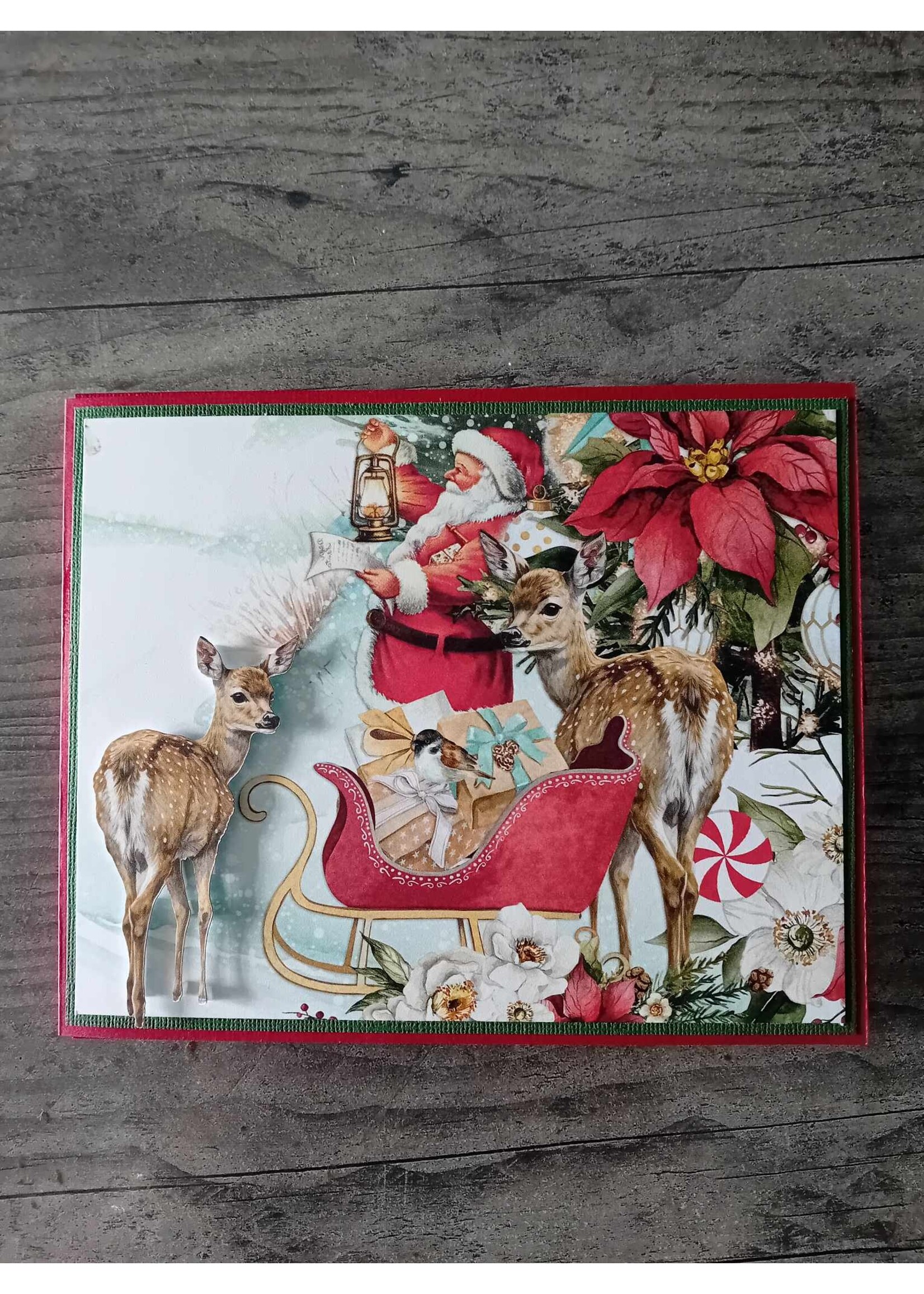 Kerstkaart met schudkaart en labels