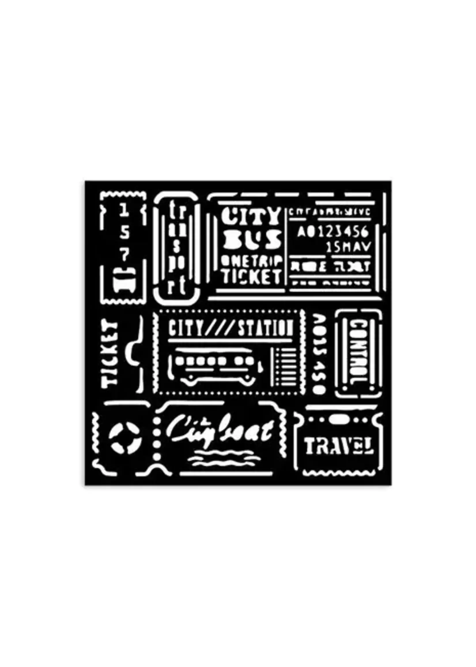 Art of Travelling Thick Stencil 12x12cm Tickets (KSTDS06)