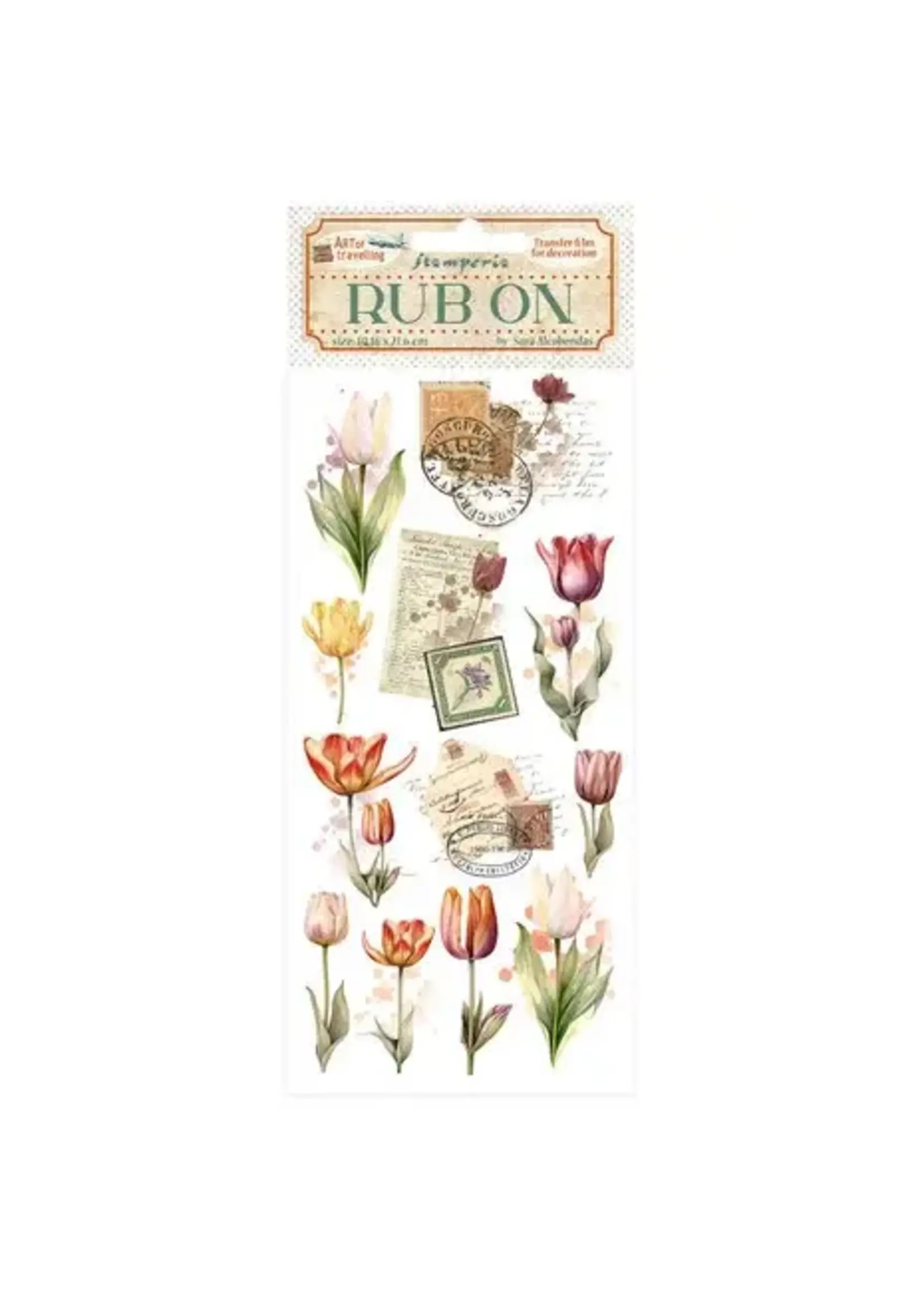 Art of Travelling Rub-On 4x8,5 Inch Tulips (DFLRB135)