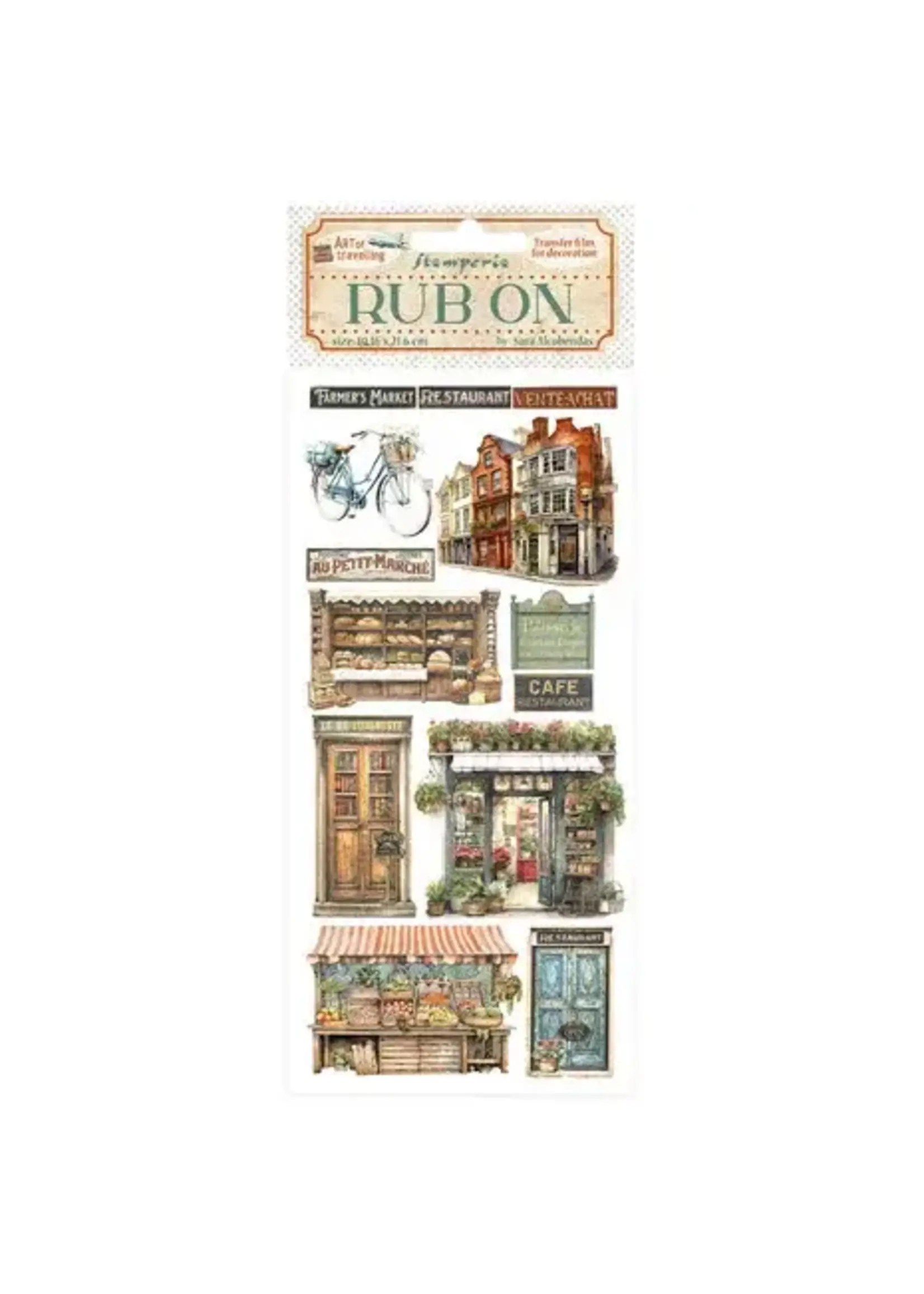 Art of Travelling Rub-On 4x8,5 Inch Shops (DFLRB133)