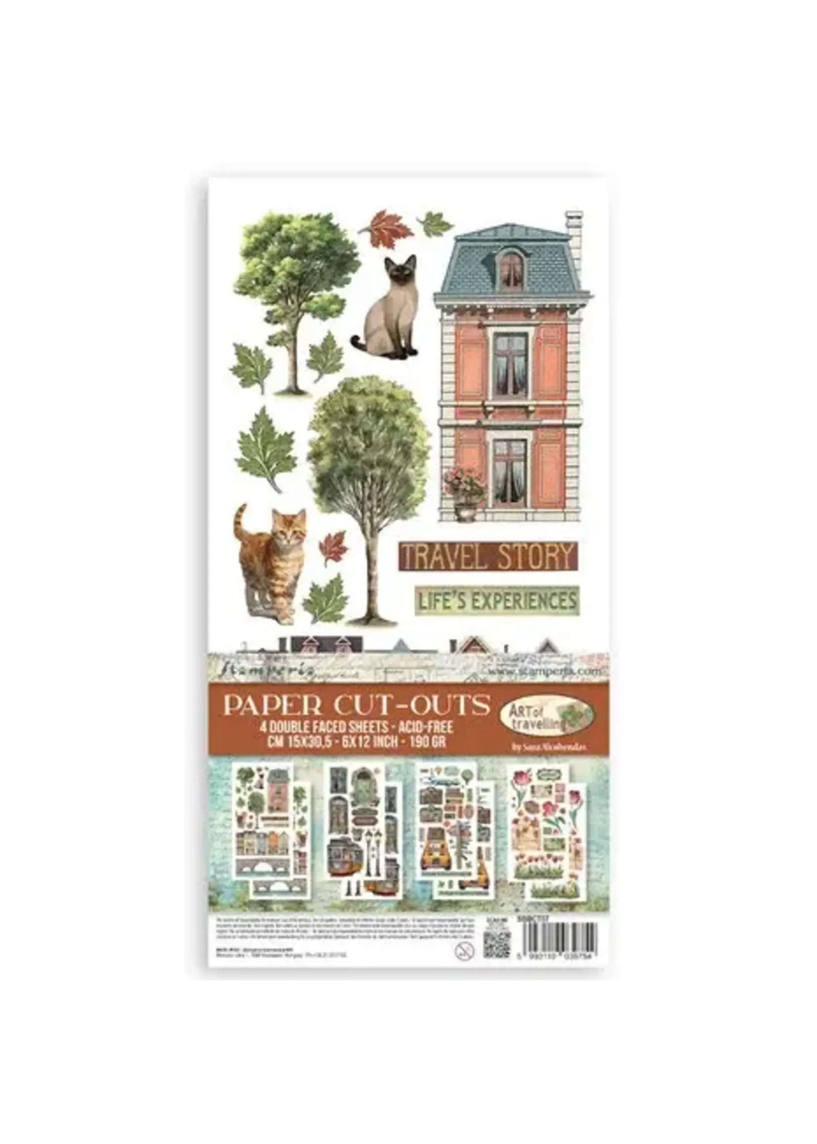 Art of Travelling 6x12 Inch Paper Cut-outs (4pcs) (SBBCT07)