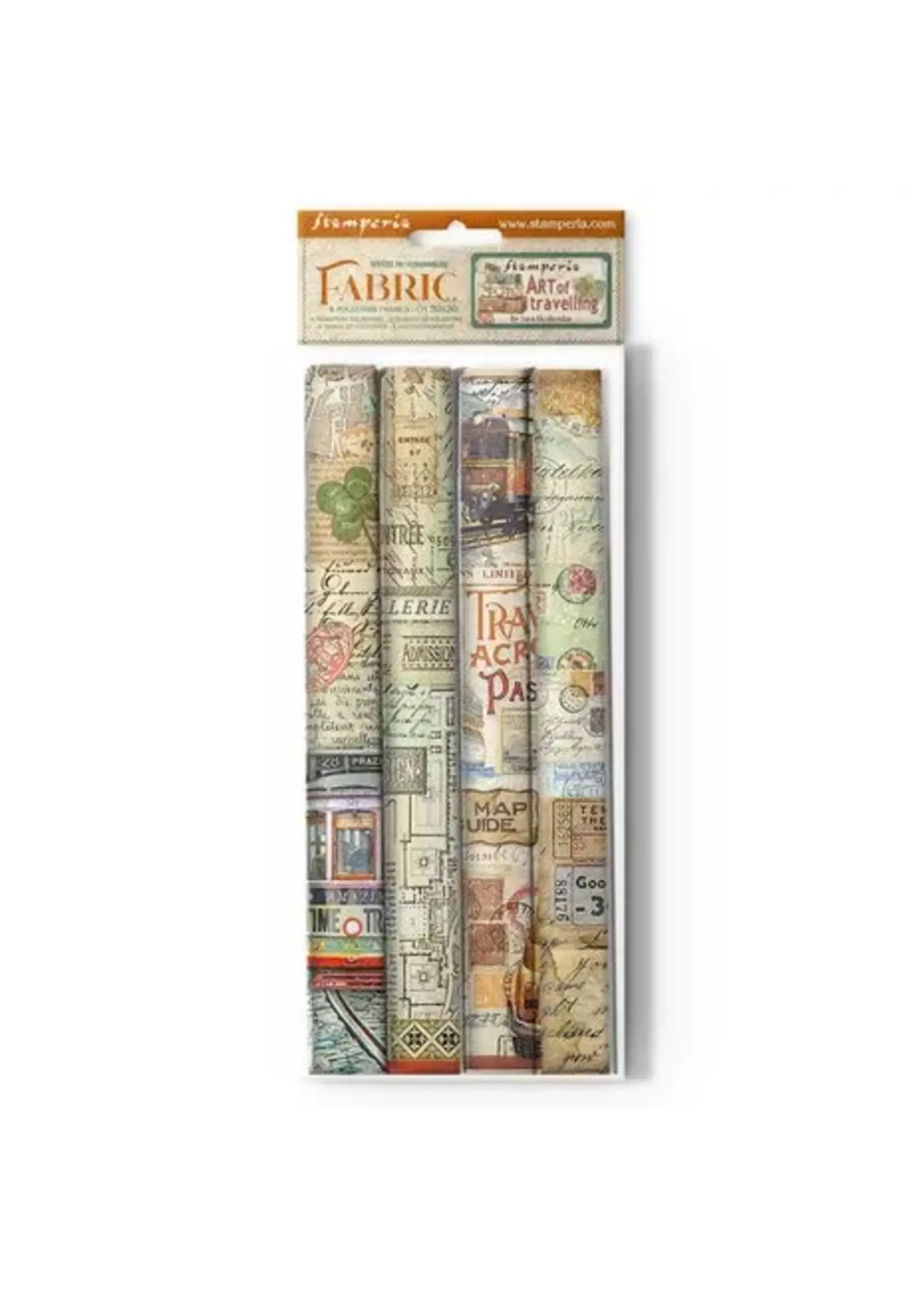 Art of Travelling 12x12 Inch Fabric Sheet (4pcs) (SBPLT40)