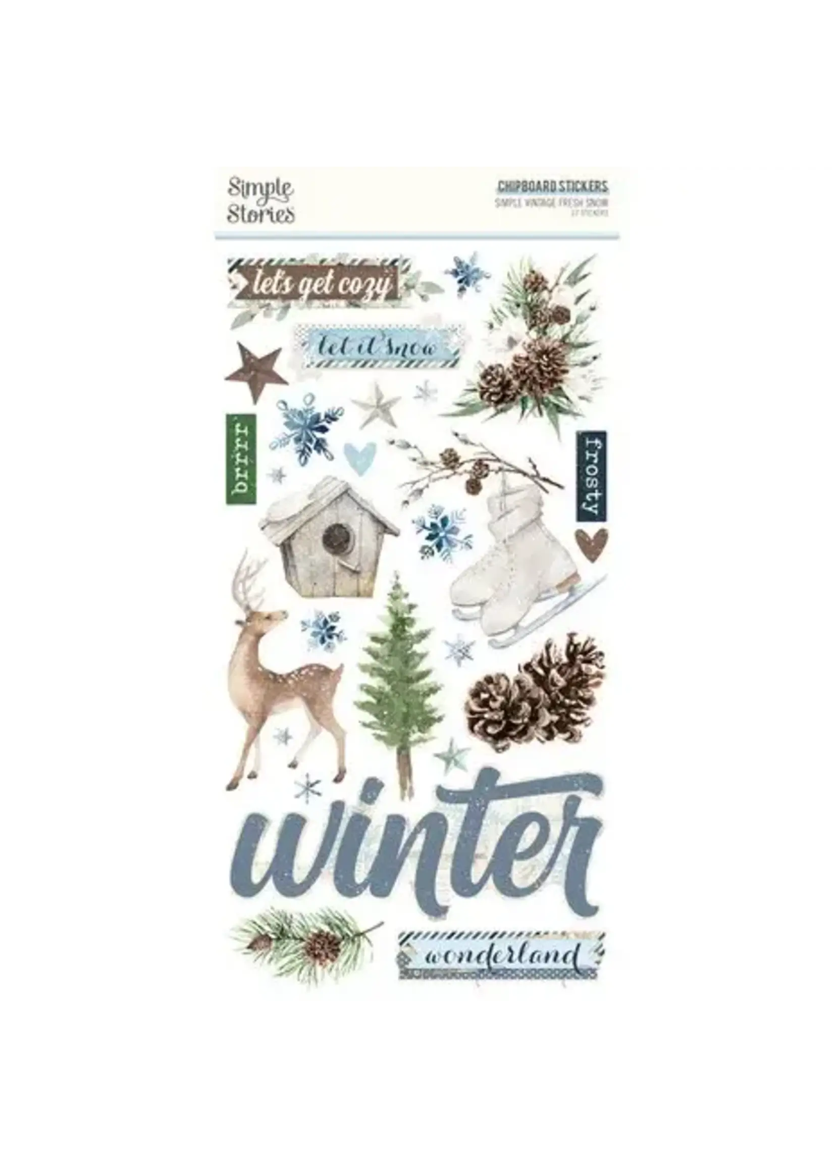 Simple Vintage Fresh Snow Chipboard (23720)