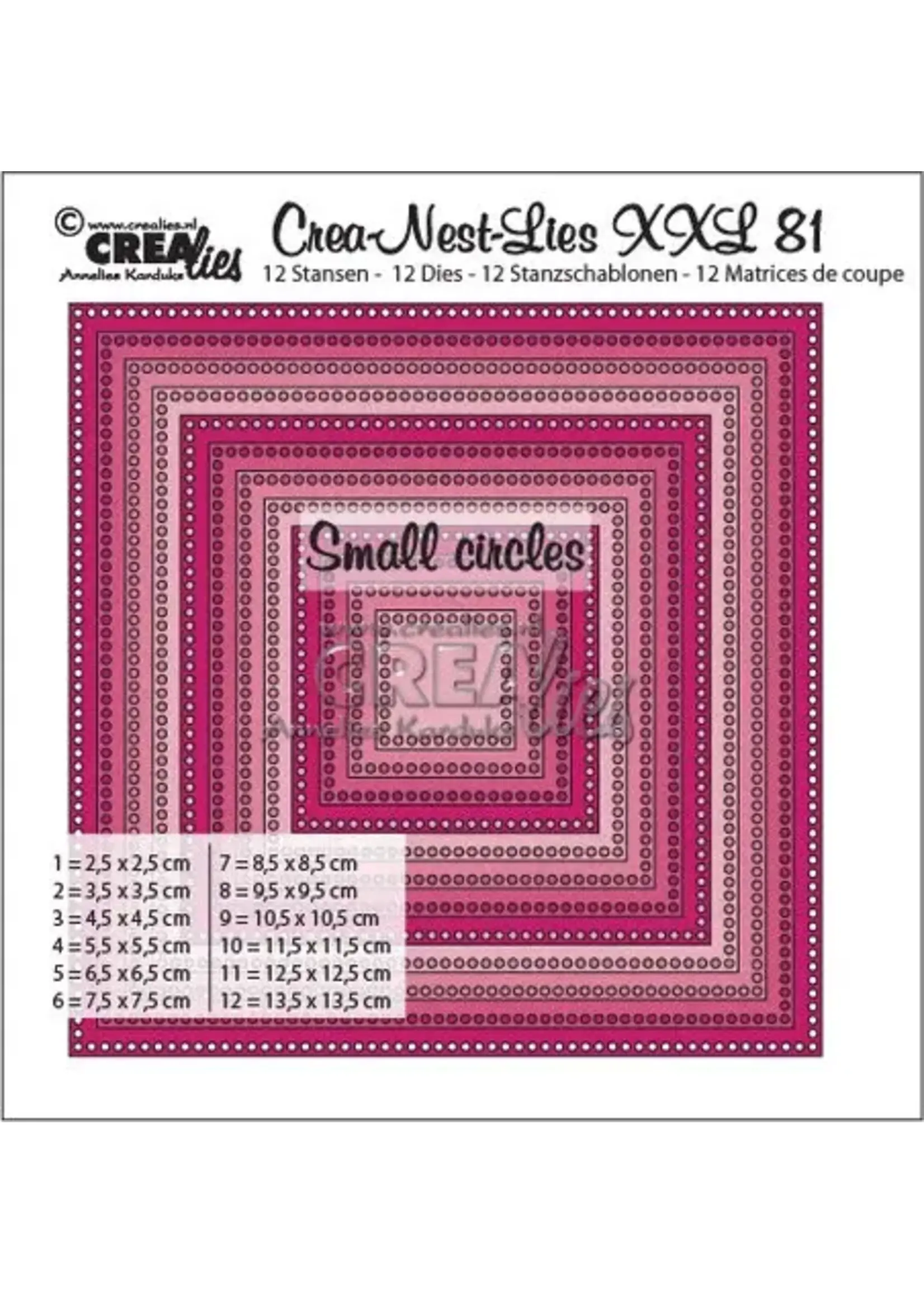 Crea-Nest-Lies XXL Stansen No. 81 Vierkanten Met Kleine Ronde Gaatjes (CLNestXXL81)