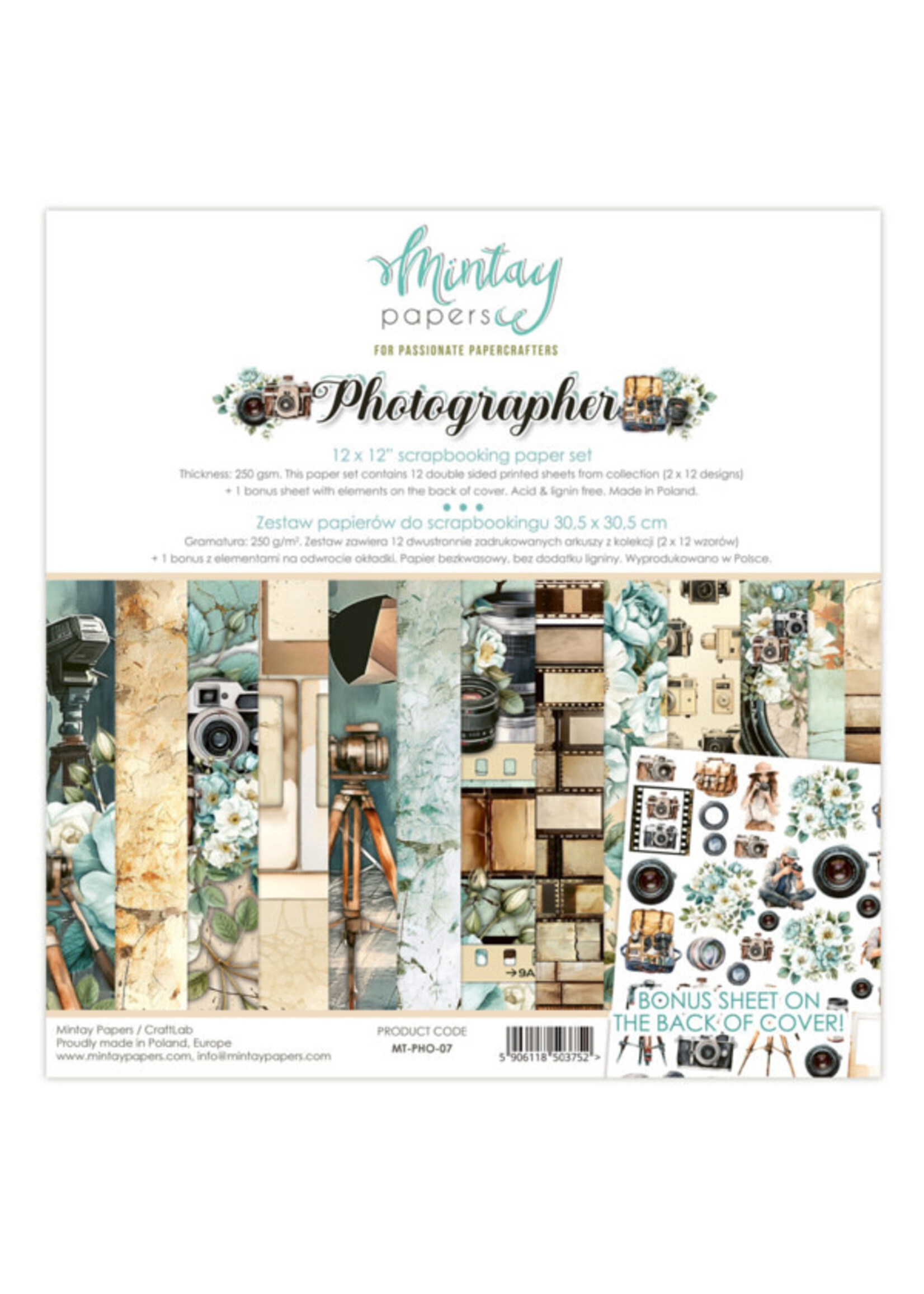 12 x 12 Papier Set - Fotograaf