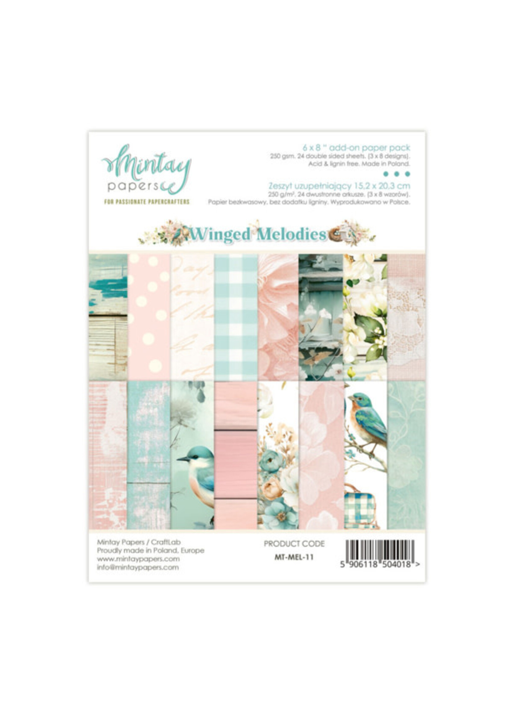 6 x 8 Add-On Paper Pad - Gevleugelde melodieën