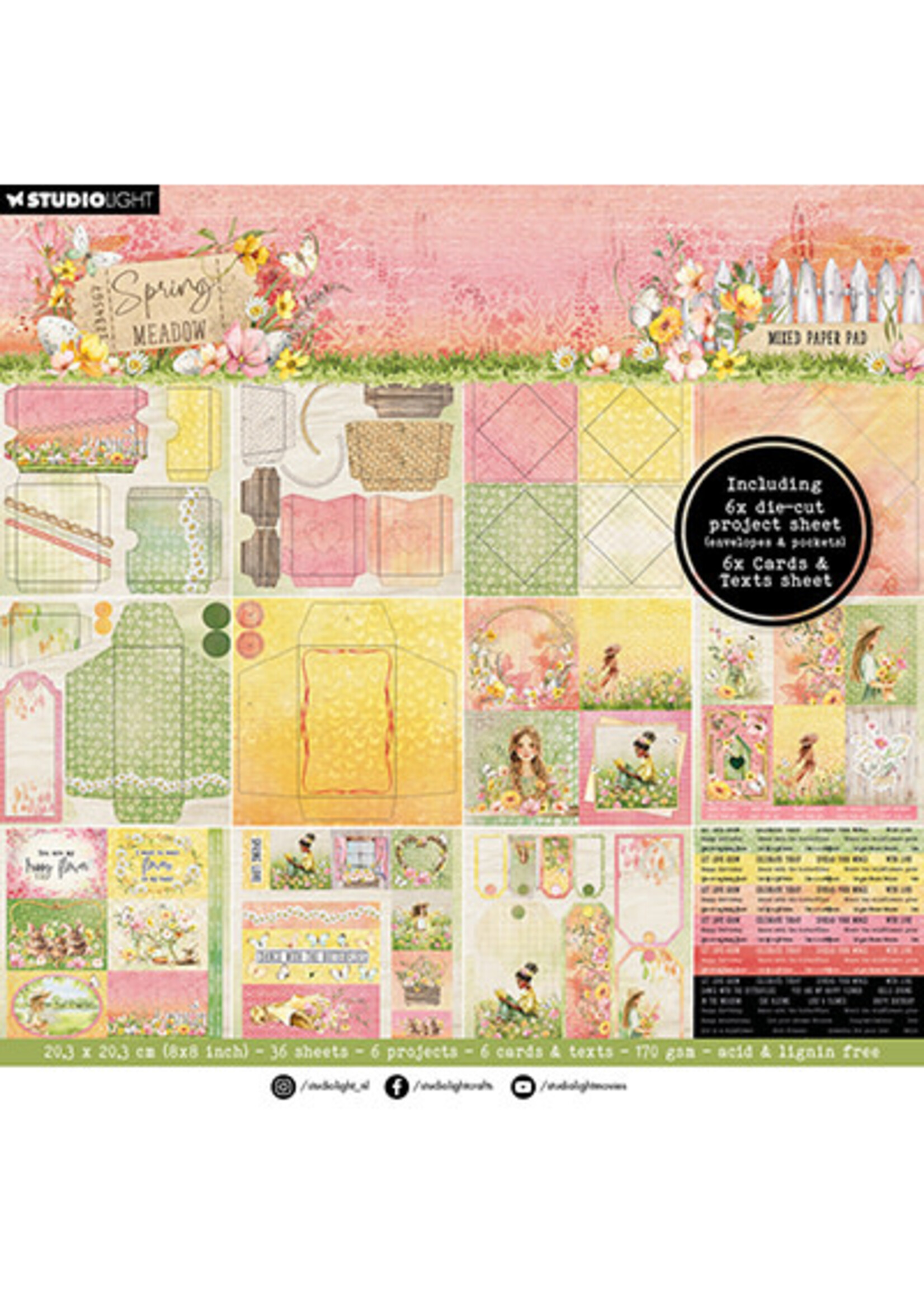 SL-SM-MPP269 - Mixed Paper Pad Envelops, Cards Spring Meadow nr.269