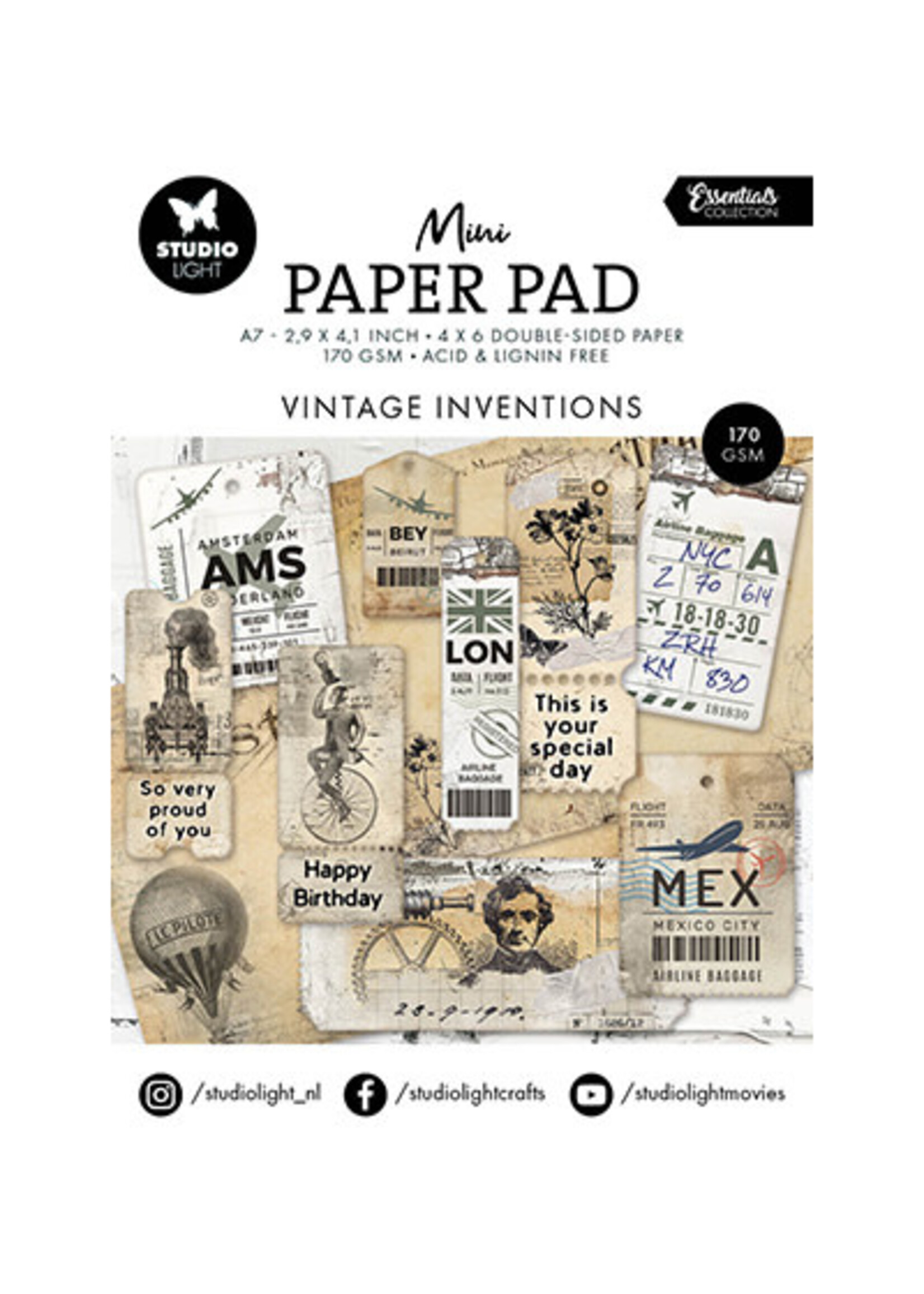 SL-ES-DPP302 - Mini Paper Pad Vintage Inventions