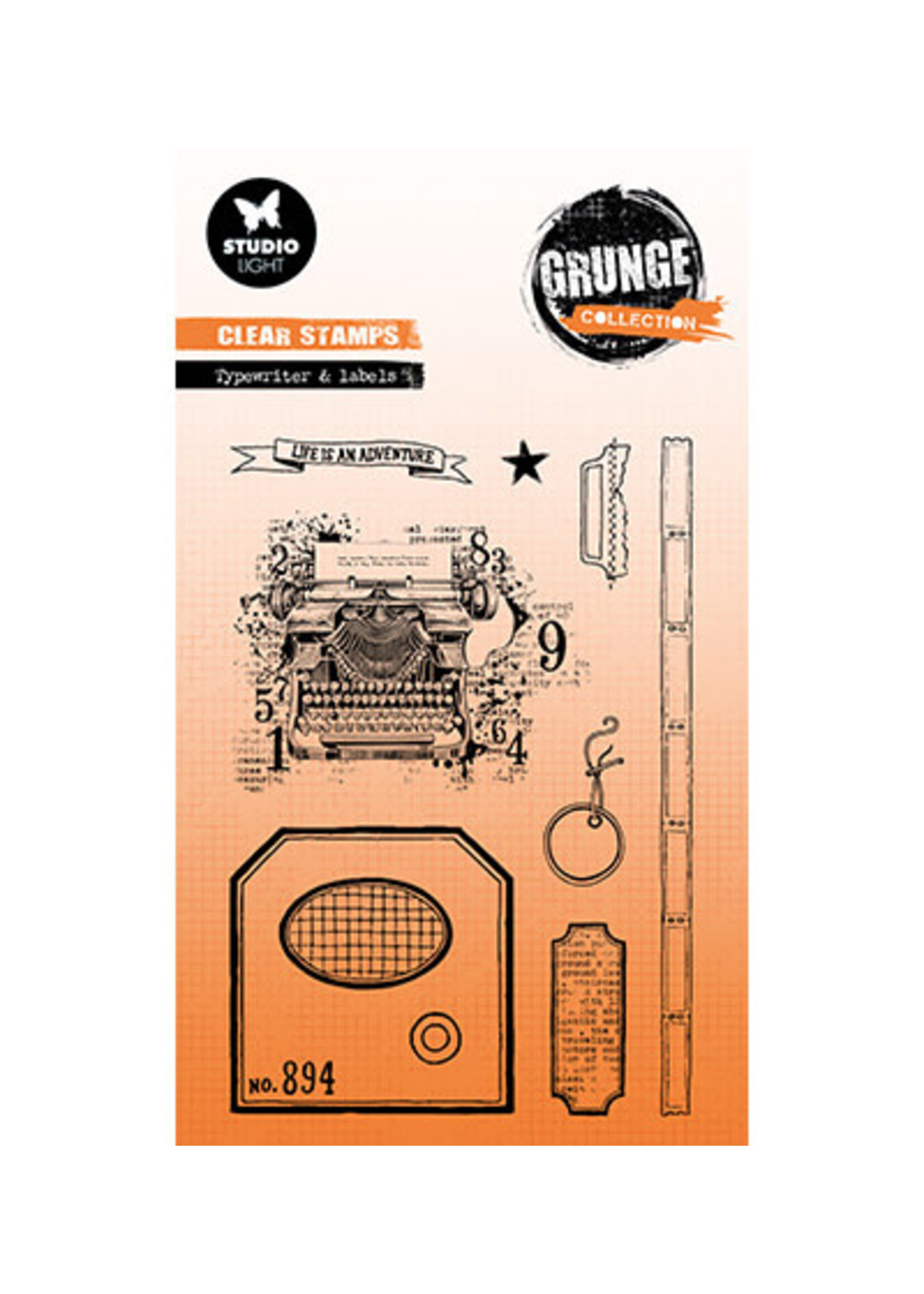 SL-GR-STAMP826 - Typewriter & Labels Grunge