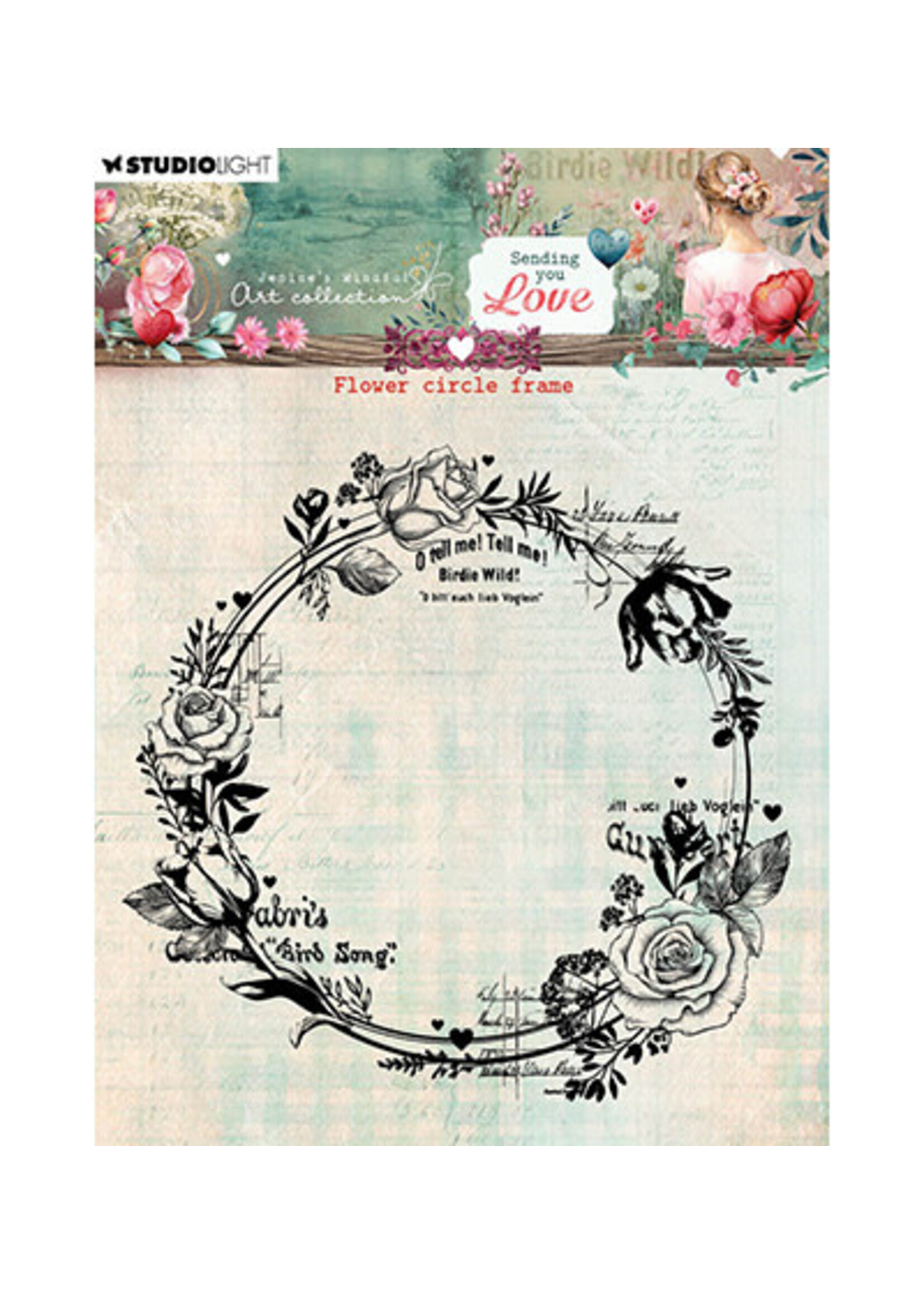 JMA-SYL-STAMP796 - Flower Circle Frame Sending You Love