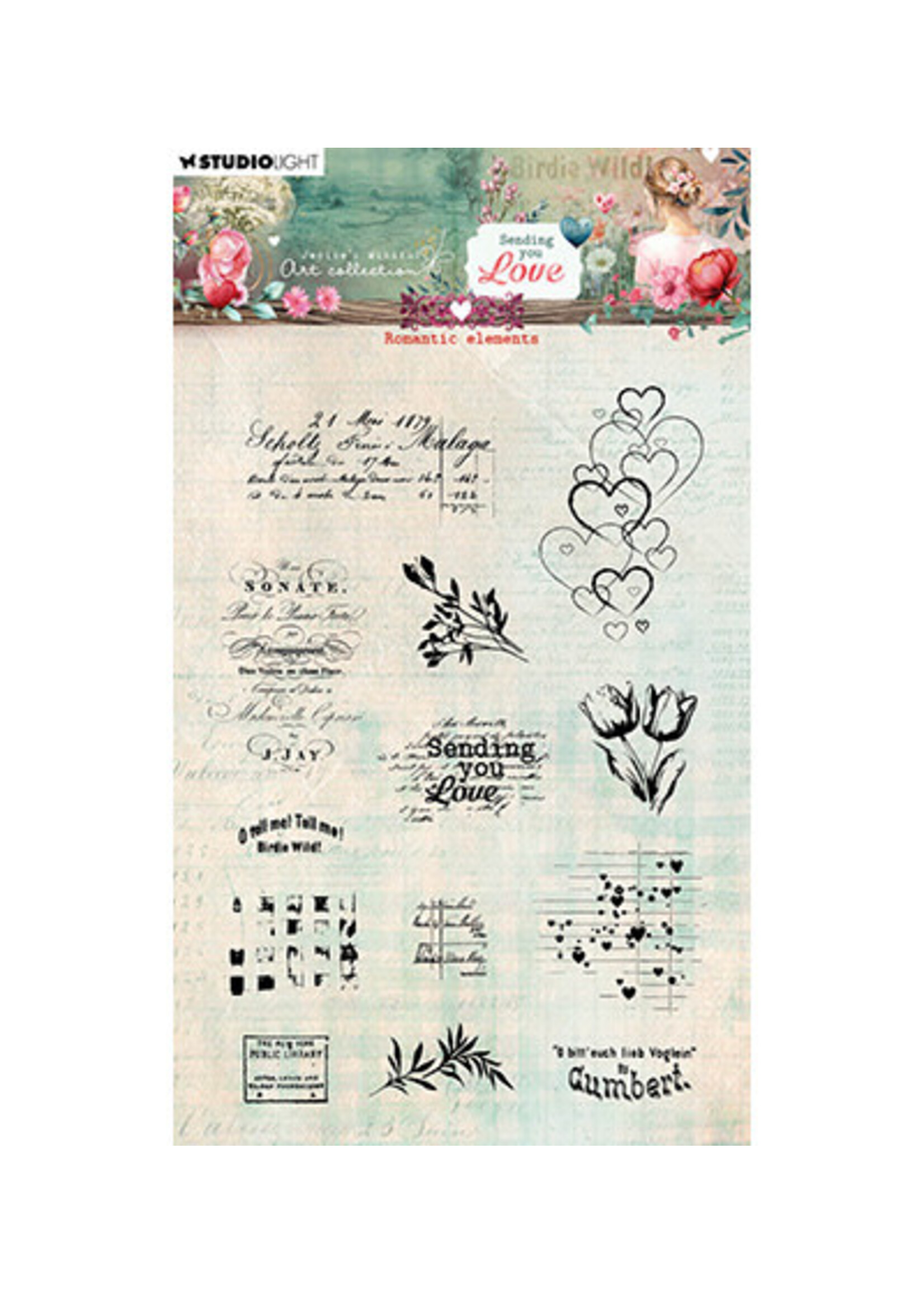JMA-SYL-STAMP799 - Romantic Elements Sending You Love