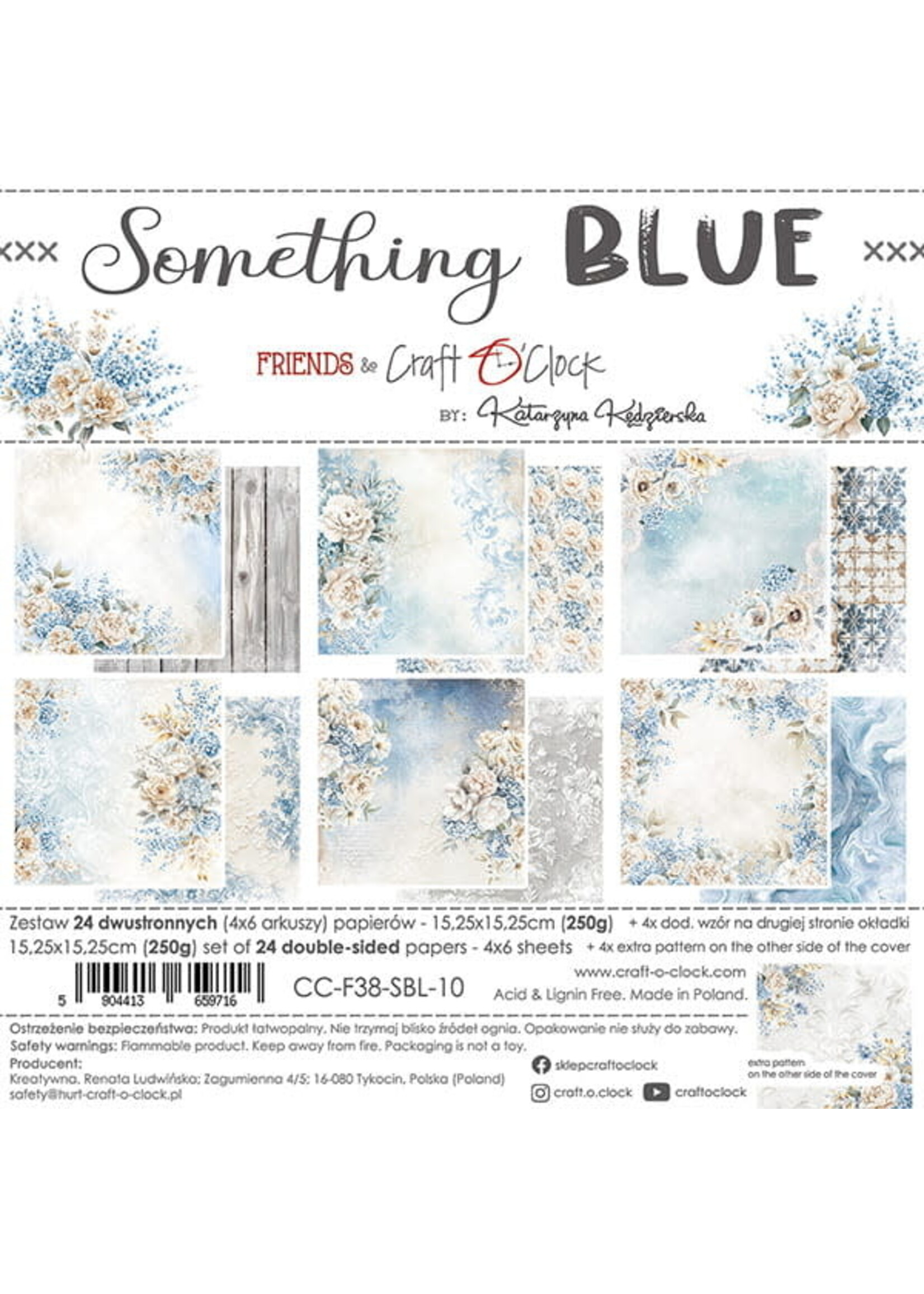 SOMETHING BLUE - een set papieren 15,25x15,25cm