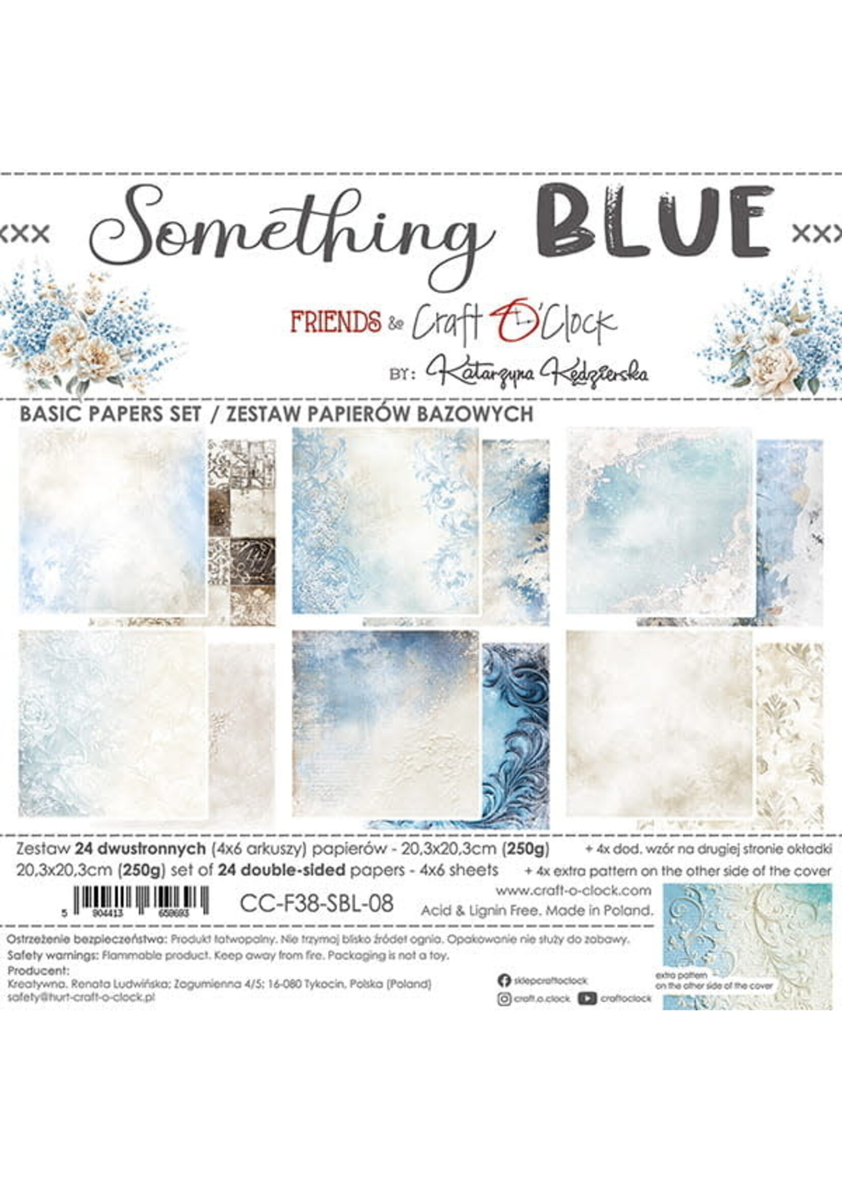 SOMETHING BLUE - een set papieren 20,3x20,3cm - BASIC