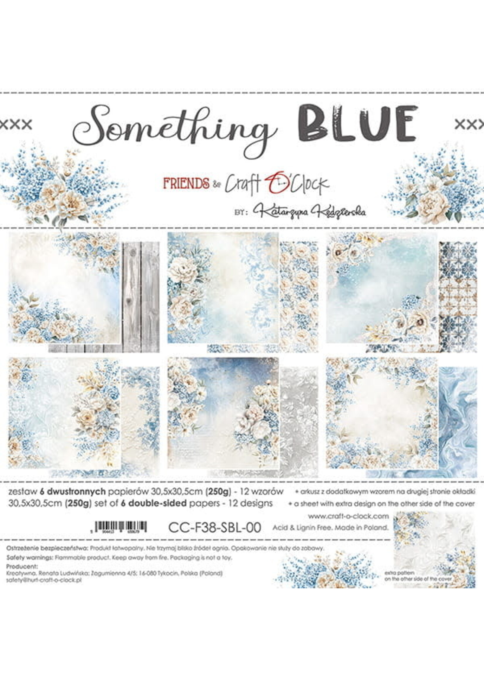 SOMETHING BLUE - een set papieren 30,5x30,5cm