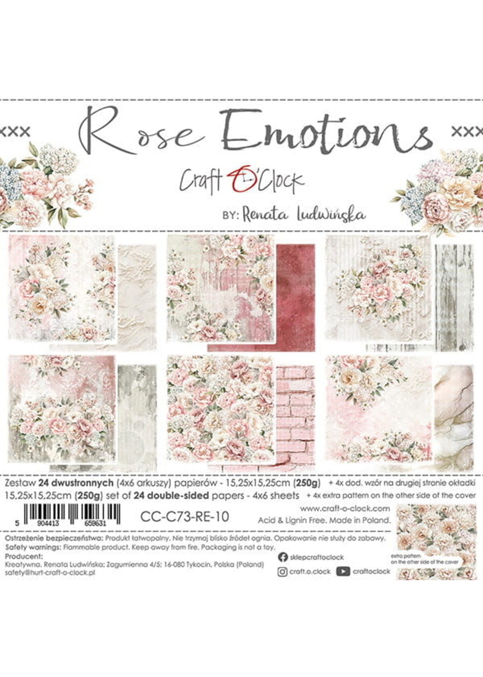 ROSE EMOTIONS - een set papieren 15,25x15,25cm