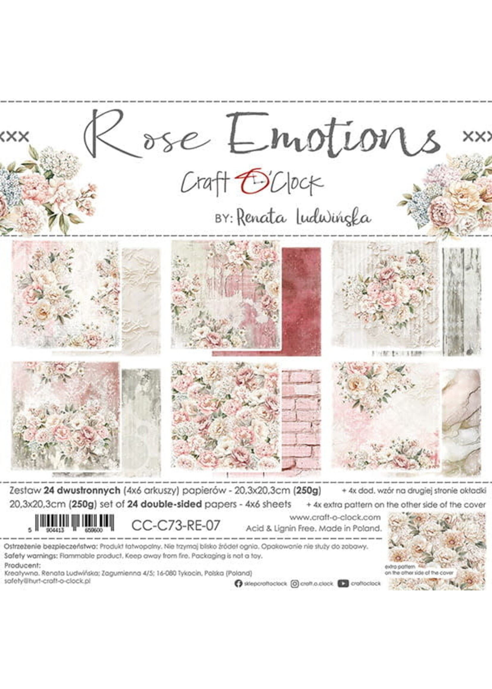 ROSE EMOTIONS - een set papieren 20,3x20,3cm