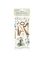 Rub-on cm 10,16x21,6 - Masquerade instrumenten CME-code: DFLRB137