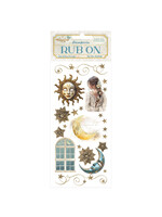 Rub-on cm 10,16x21,6 - Maskerade zon en maan CME-code: DFLRB136