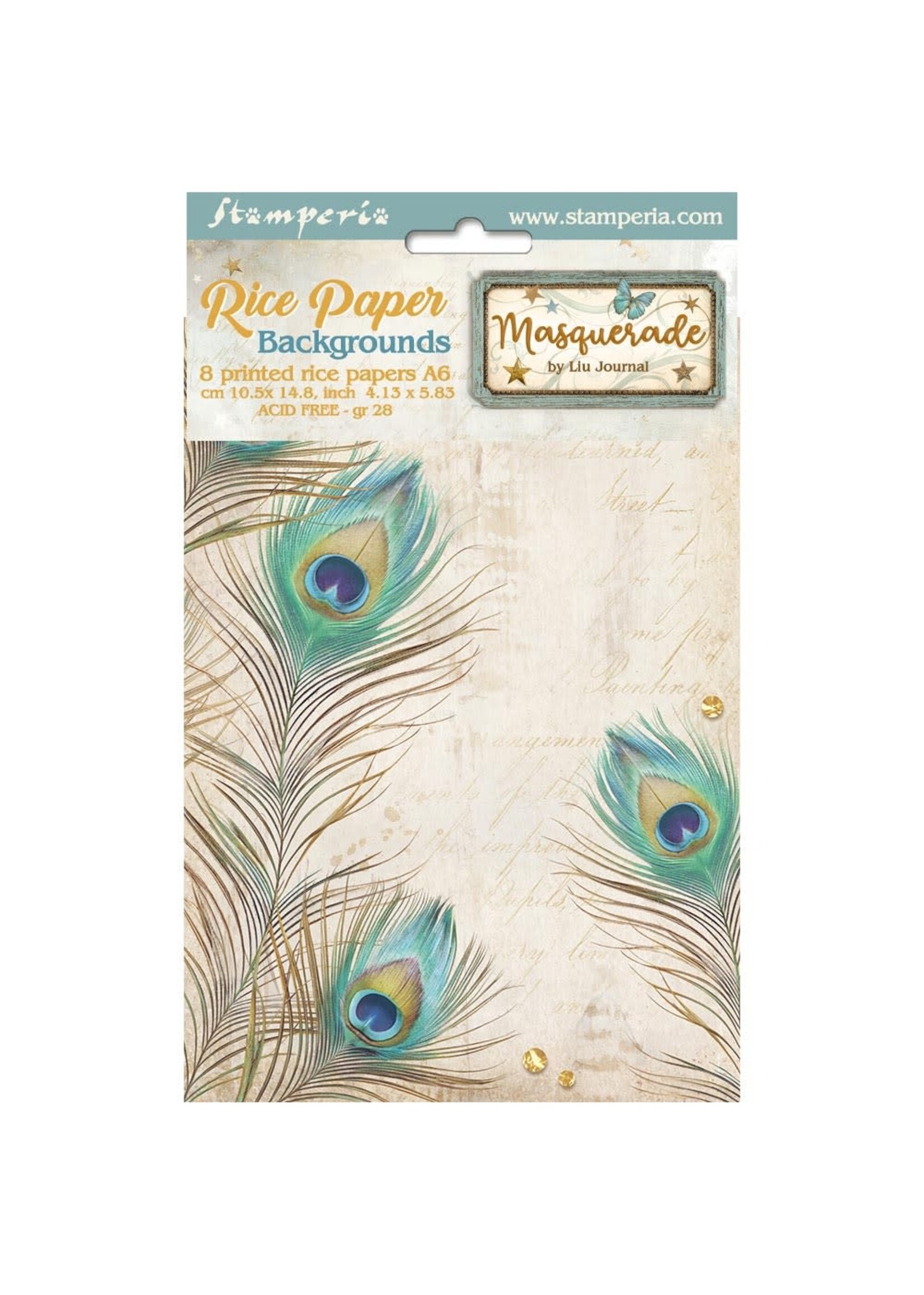 Selectie 8 Rijstpapier A6 achtergronden - Masquerade CME-code: DFSAK6036