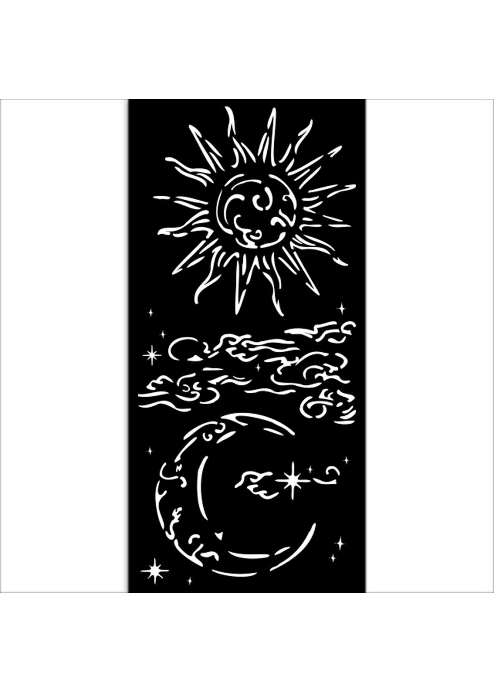 Dik stencil cm 12X25 - Maskerade zon en maan CME-code: KSTDL112