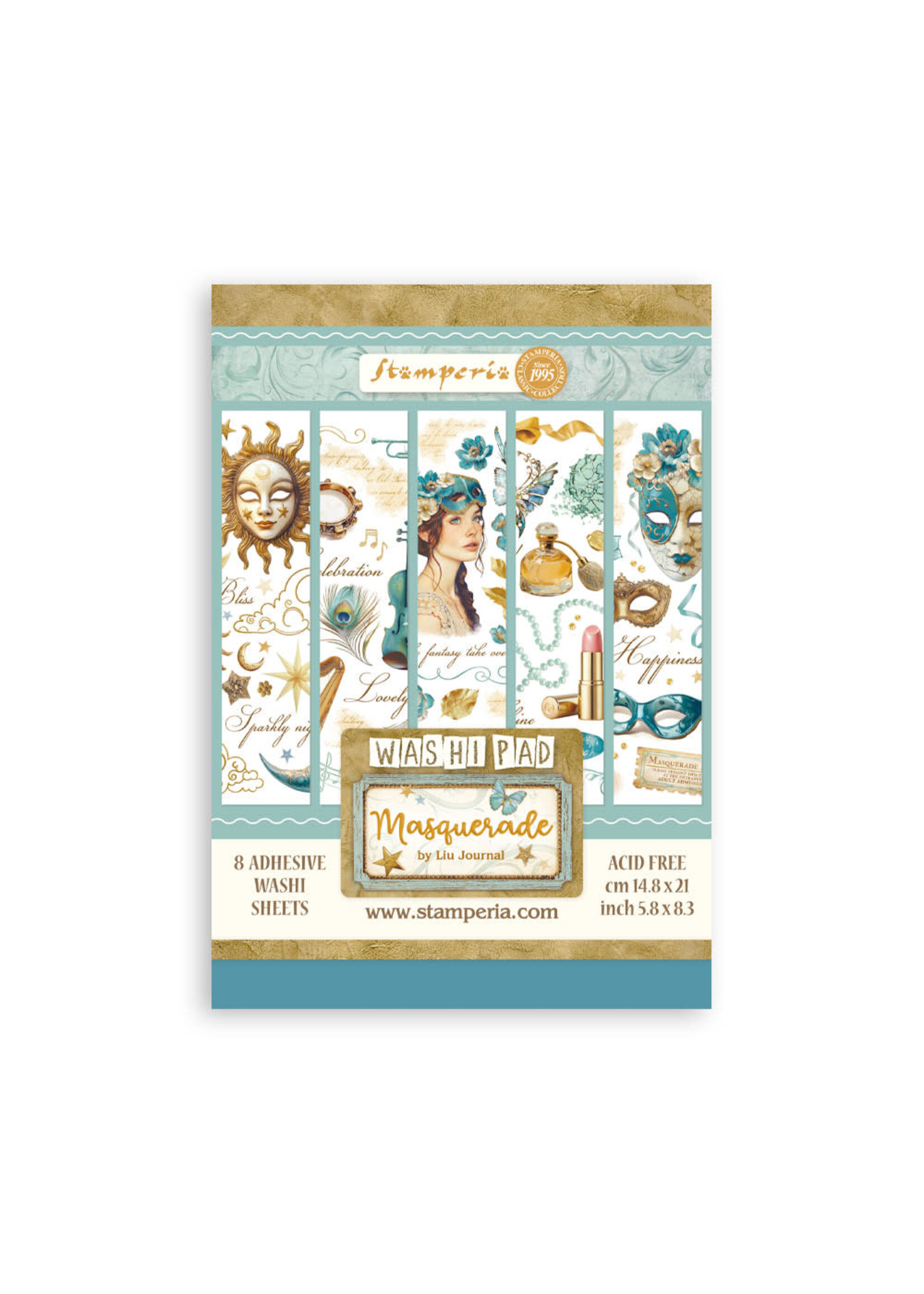 Washi blok 8 vellen A5 - Maskerade CME-code: SBW15