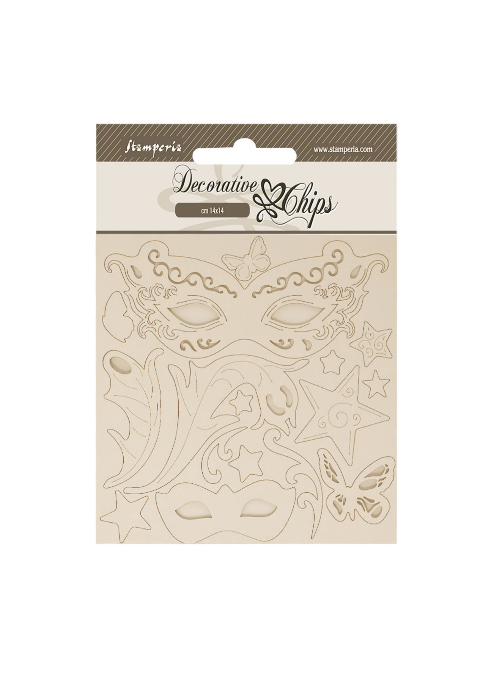 Decoratieve fiches cm 14x14 - Maskerade maskers CME-code: SCB252