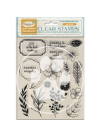 Acrylstempel cm 14x18 - Masquerade bloemen en bladeren CME-code: WTK214