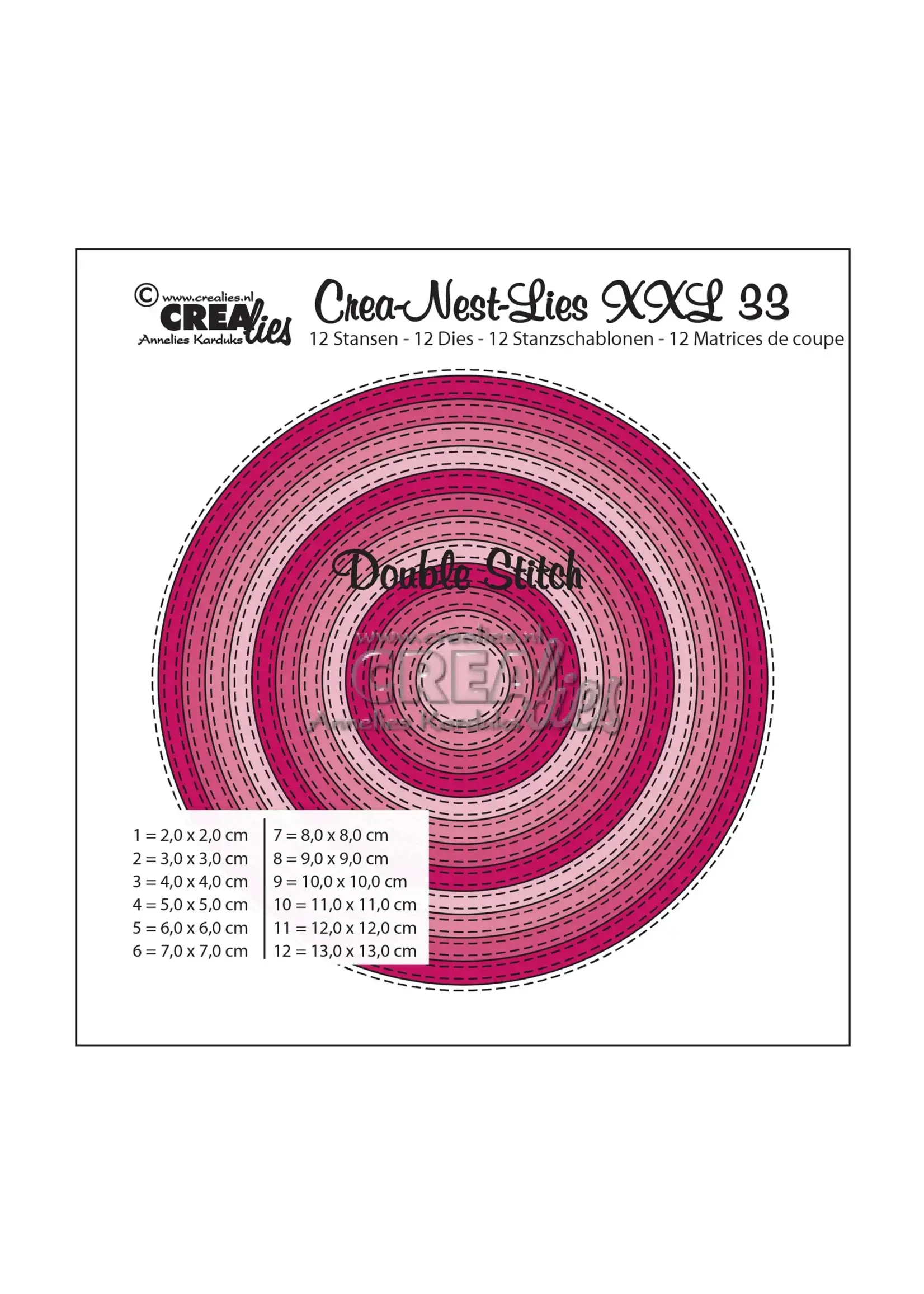 Crealies • Crea-Nest-Lies XXL snijmal no.33 Cirkels CrealiesCLNESTXXL33