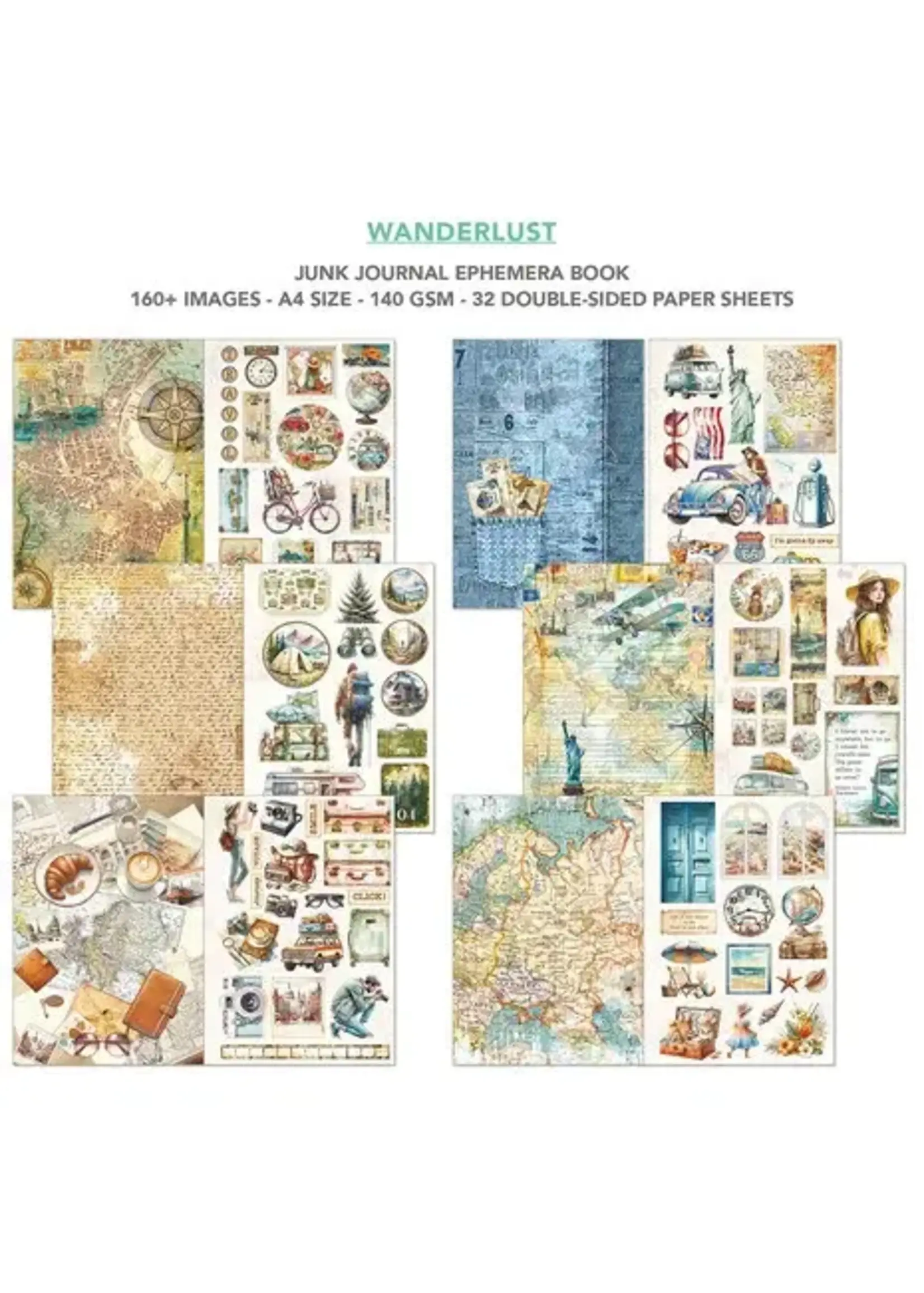 Wanderlust A4 Junk Journal Ephemera Book (32pcs) (CBB006)