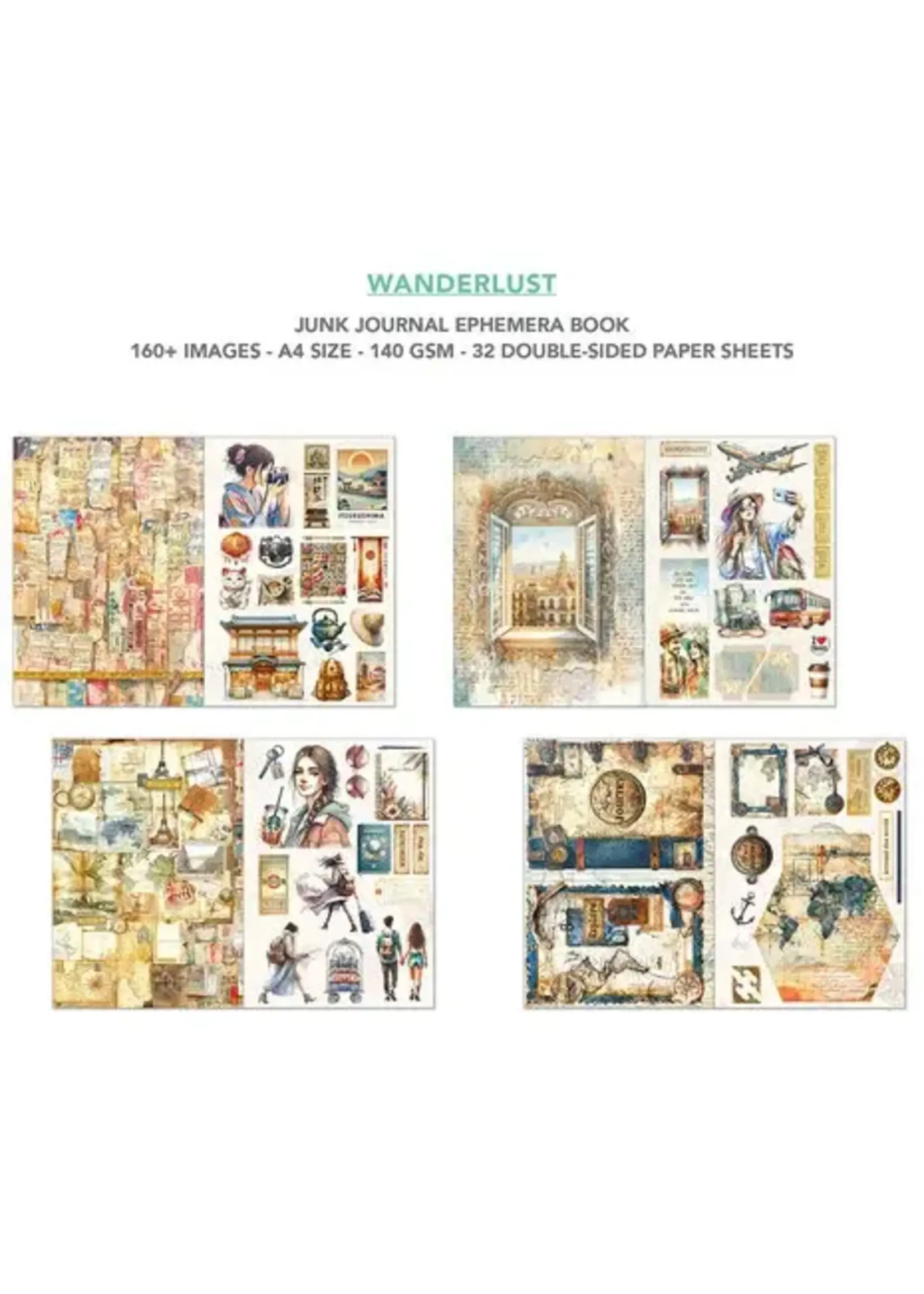 Wanderlust A4 Junk Journal Ephemera Book (32pcs) (CBB006)