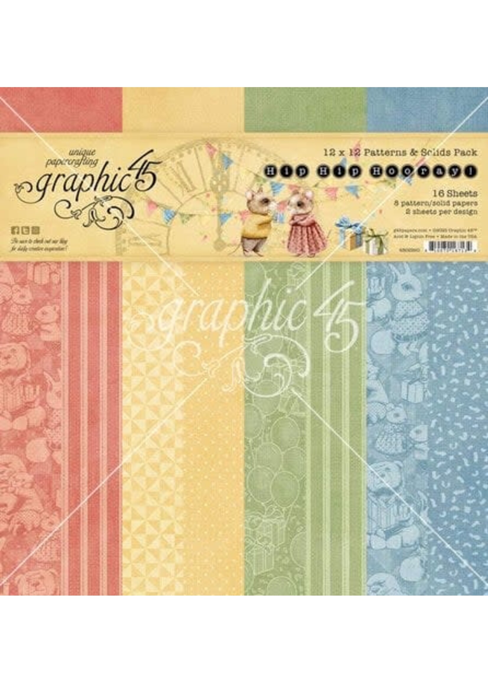 Hip Hip Hooray 12x12 Inch Patterns & Solids Pack (4502990)