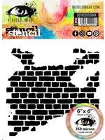 Distressed Brick 6x6 Inch Stencil (VIS-DBR-03)