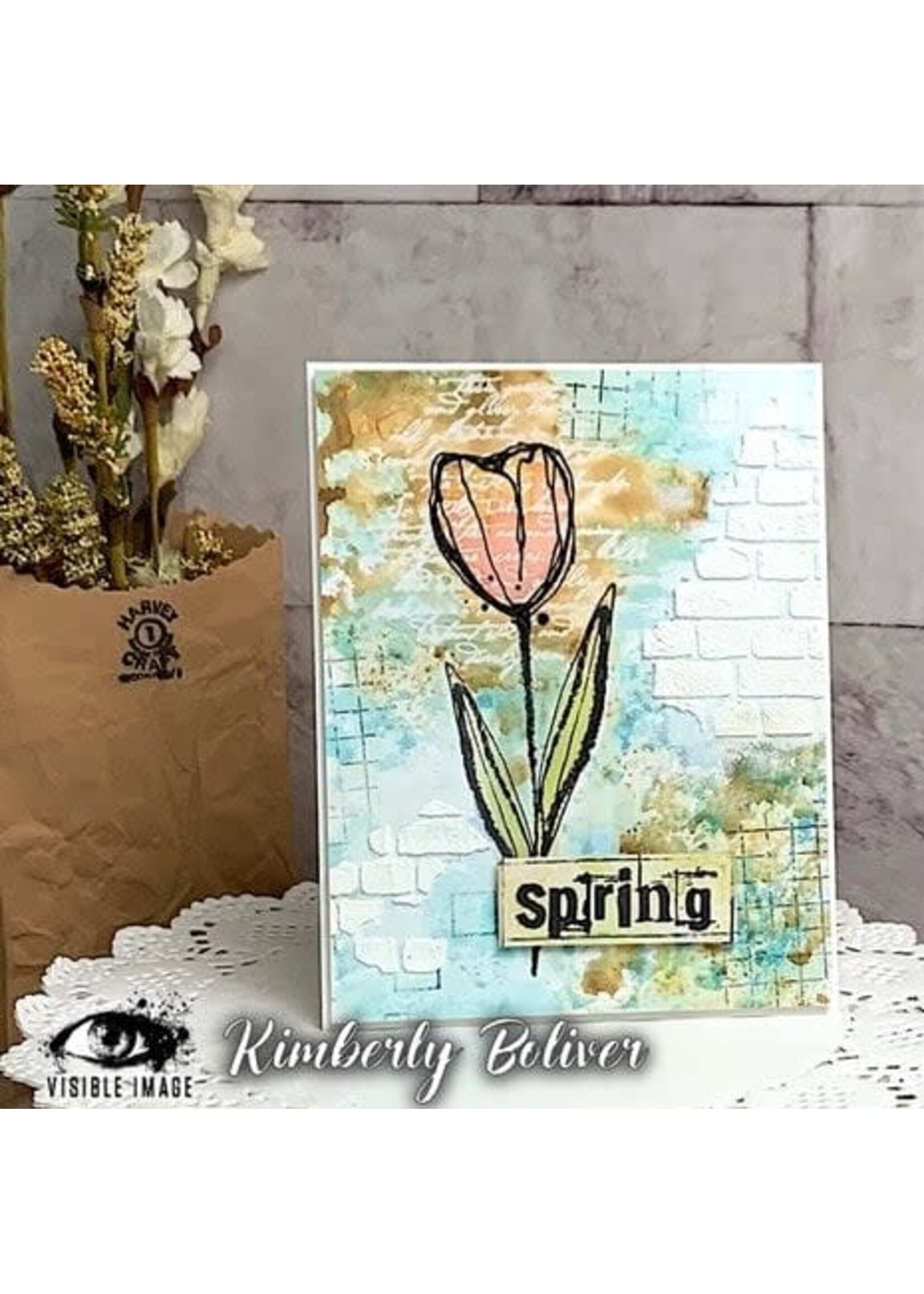 Distressed Brick 6x6 Inch Stencil (VIS-DBR-03)