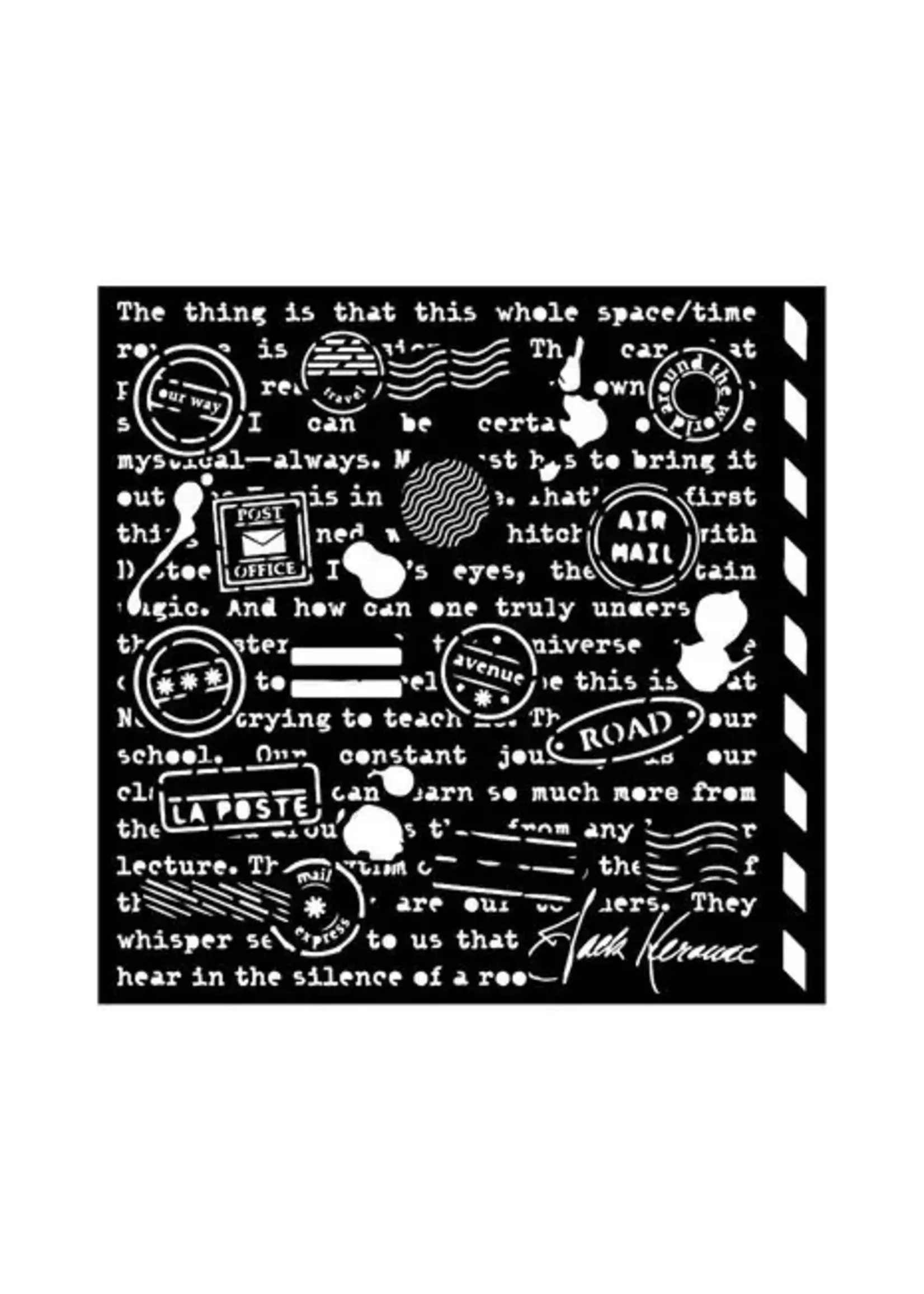 Shabby Rose Thick Stencil 18x18cm Writings (KSTDQ105)