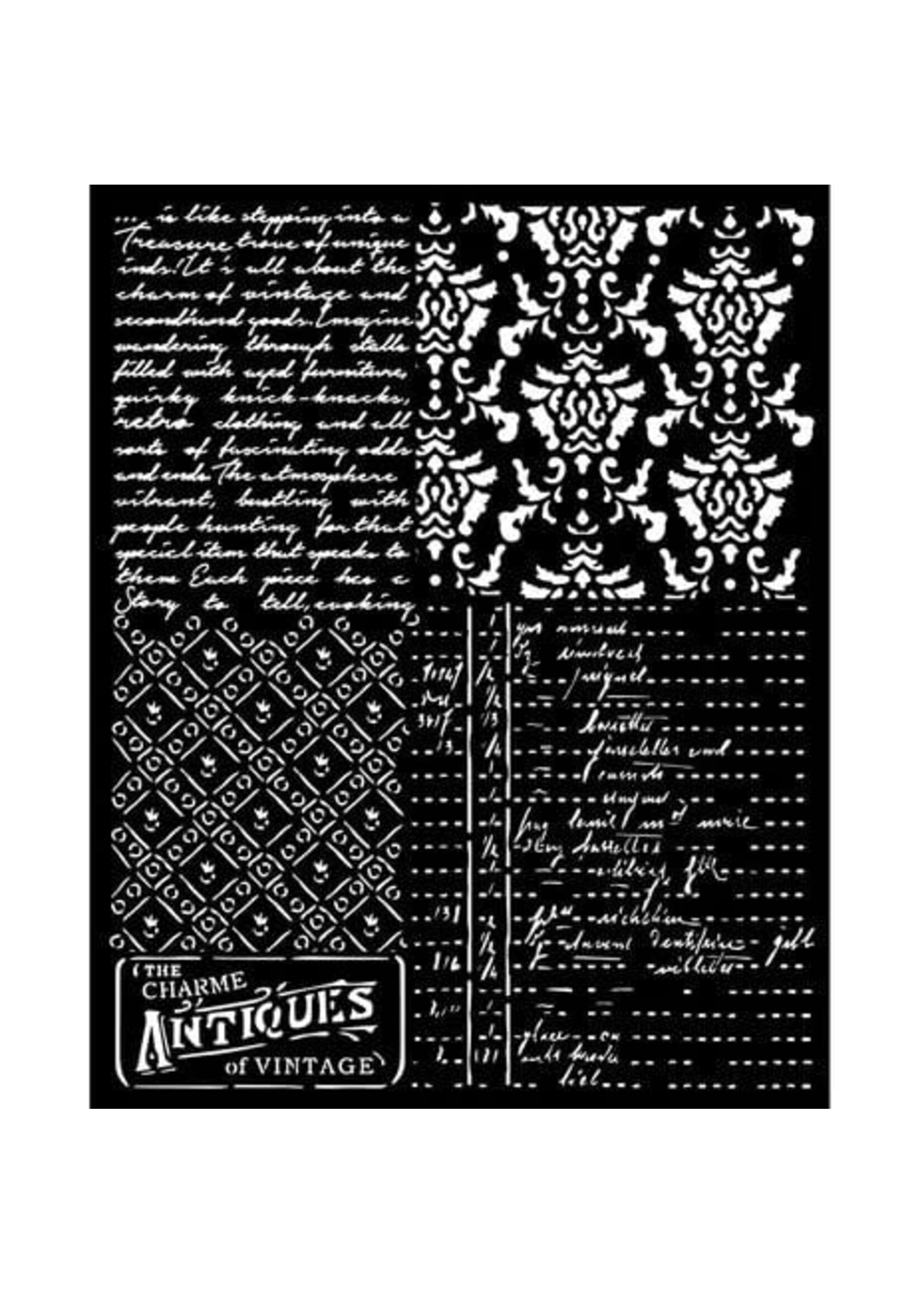 Brocante Antiques Thick Stencil 20x25cm Mixed Patterns (KSTD160)