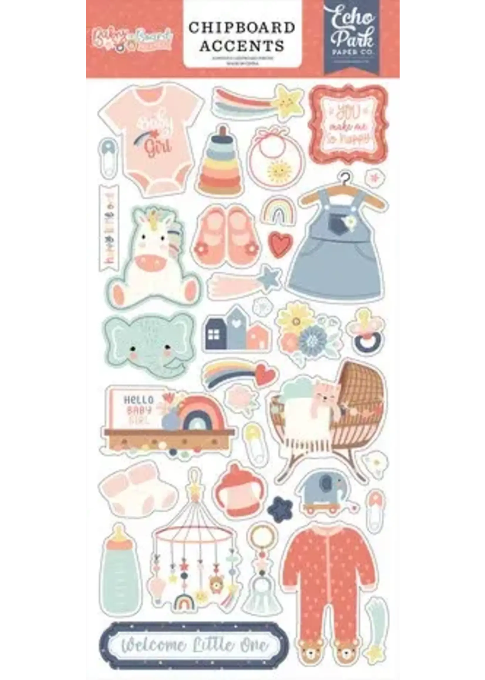 Baby On Board It's a Girl! Chipboard Accents (BOG414021)