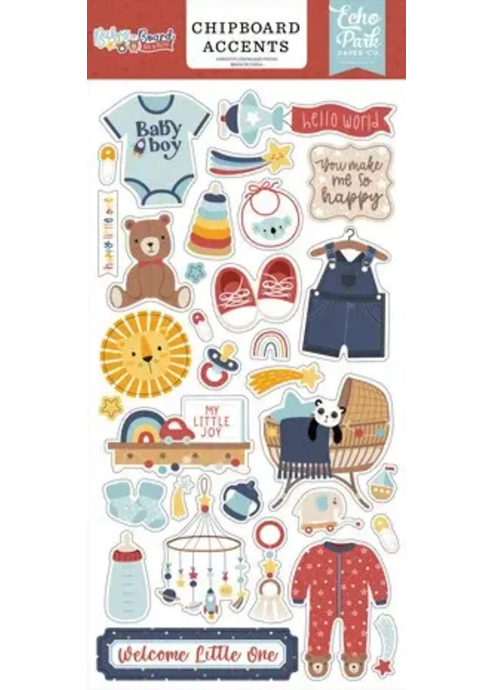 Baby On Board It's a Boy! Chipboard Accents (BOB415021)