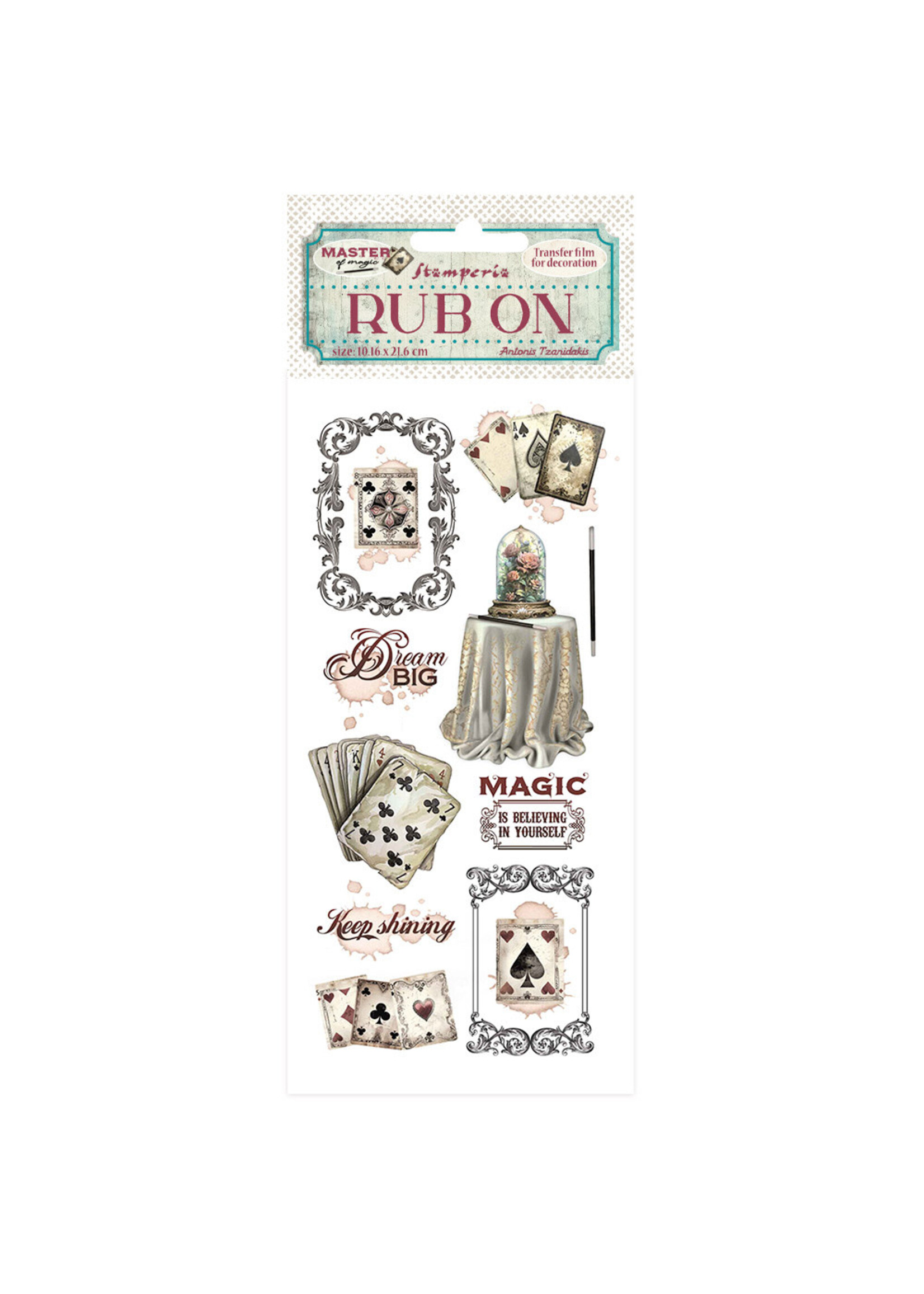 Rub-on cm 10,16x21,6 - Meester van de Magie cartomagic CME-code: DFLRB144
