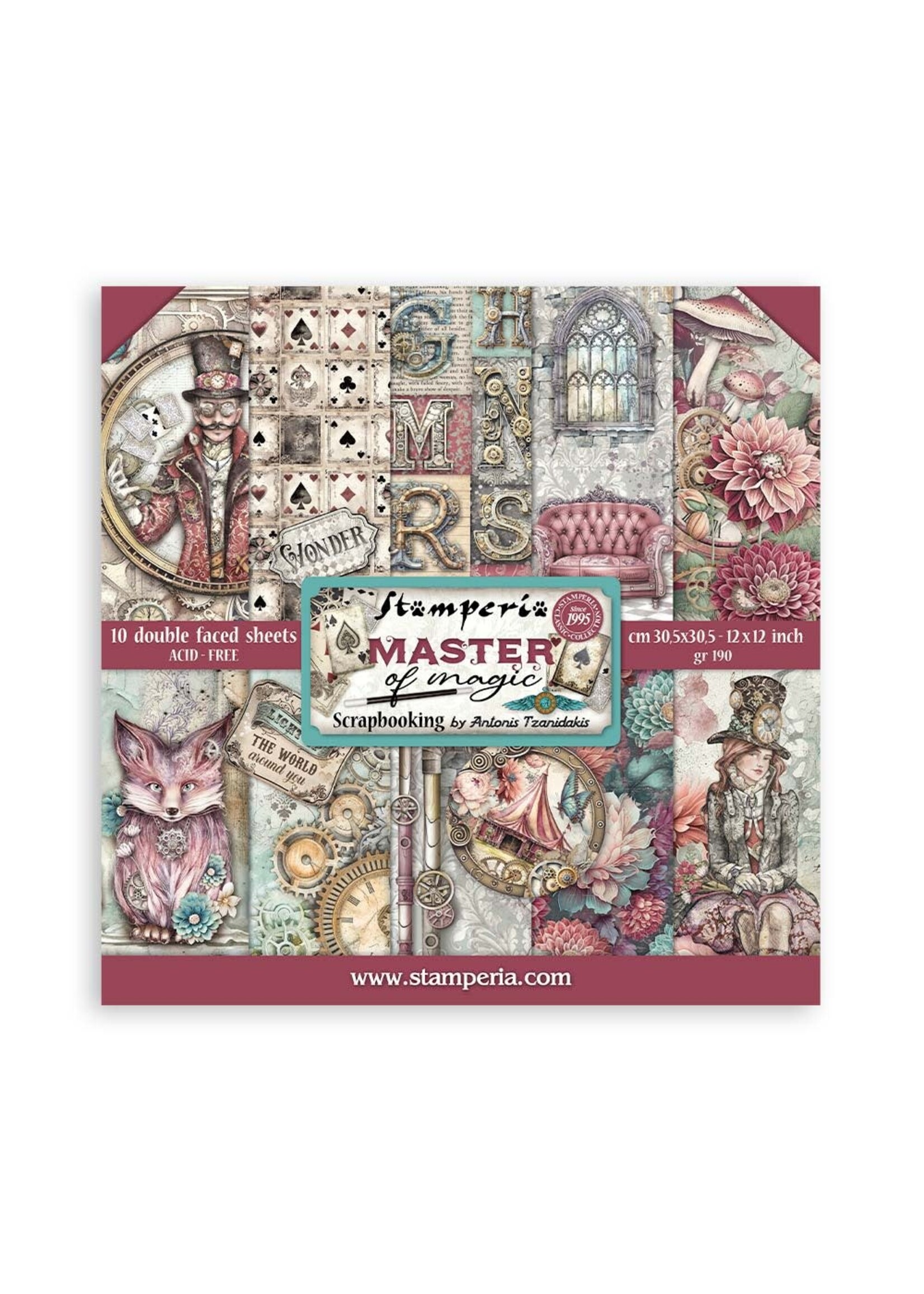 Scrapbooking Pad 10 vellen cm 30,5x30,5 (12"x12") - Meester van de magie CME-code: SBBL166
