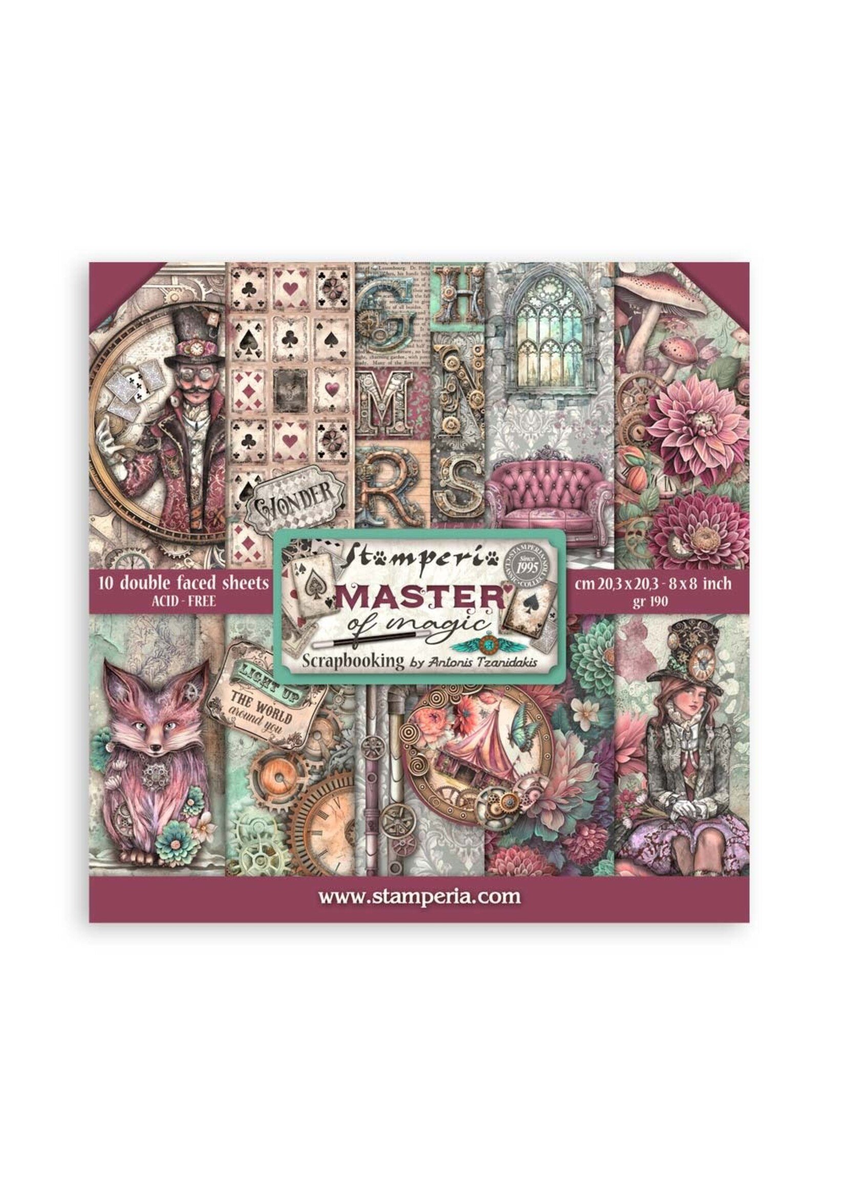 Scrapbooking Klein Blok 10 vellen cm 20,3X20,3 (8"X8") - Meester van de Magie CME-code: SBBS122