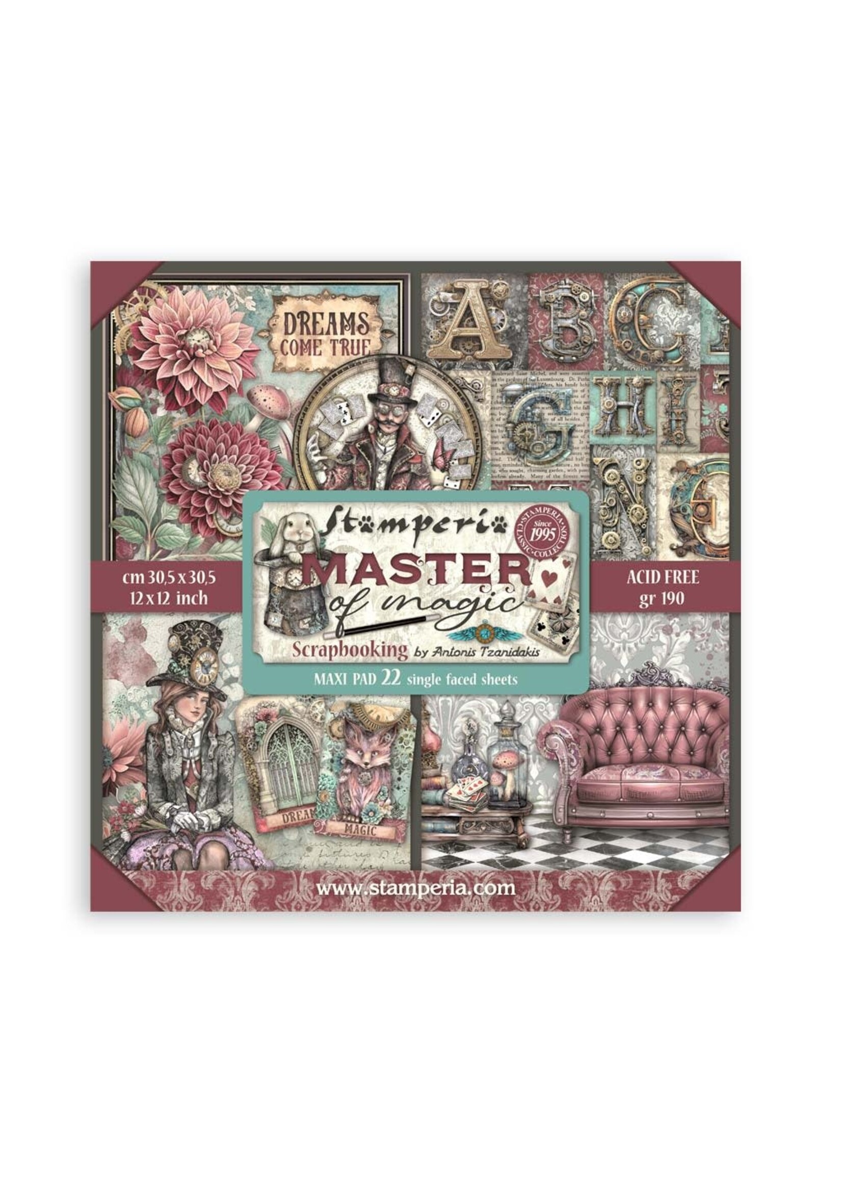 Scrapbooking Pad 22 vellen cm 30,5x30,5 (12"x12") Enkel gezicht - Meester van de magie CME-code: SBBXLB21