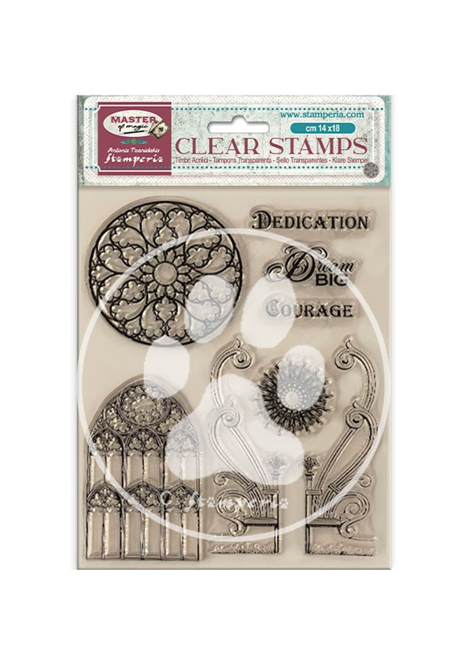 Acrylstempel cm 14x18 - Meester van de magie gotische elementen CME-code: WTK215