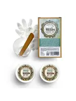 Quick Resin 1:1 Bicomponent White (2x150ml) (KEN14)  Epoxy resin that dries in 1-2 hours according to thickness. Inside: Component A and B ( 2x150ml - 2x5.07 fl oz), dispenser, pair of gloves, spatula and the user manual.