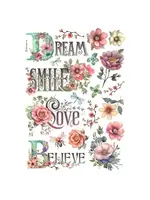 Dream, Smile, Love, Believe A4 Rice Paper (1pcs) (DFSA4992)
