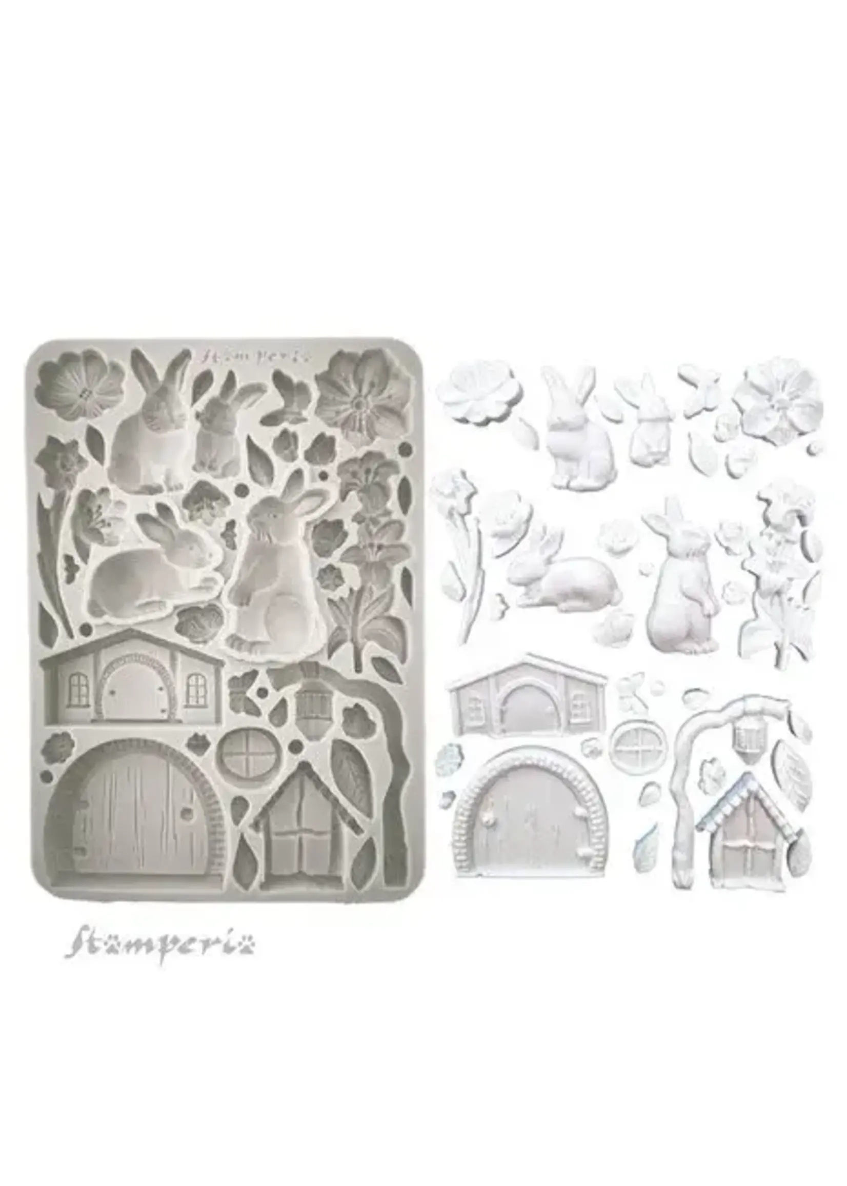 Rabbit and Flowers A5 Silicon Mould (KACMA566)