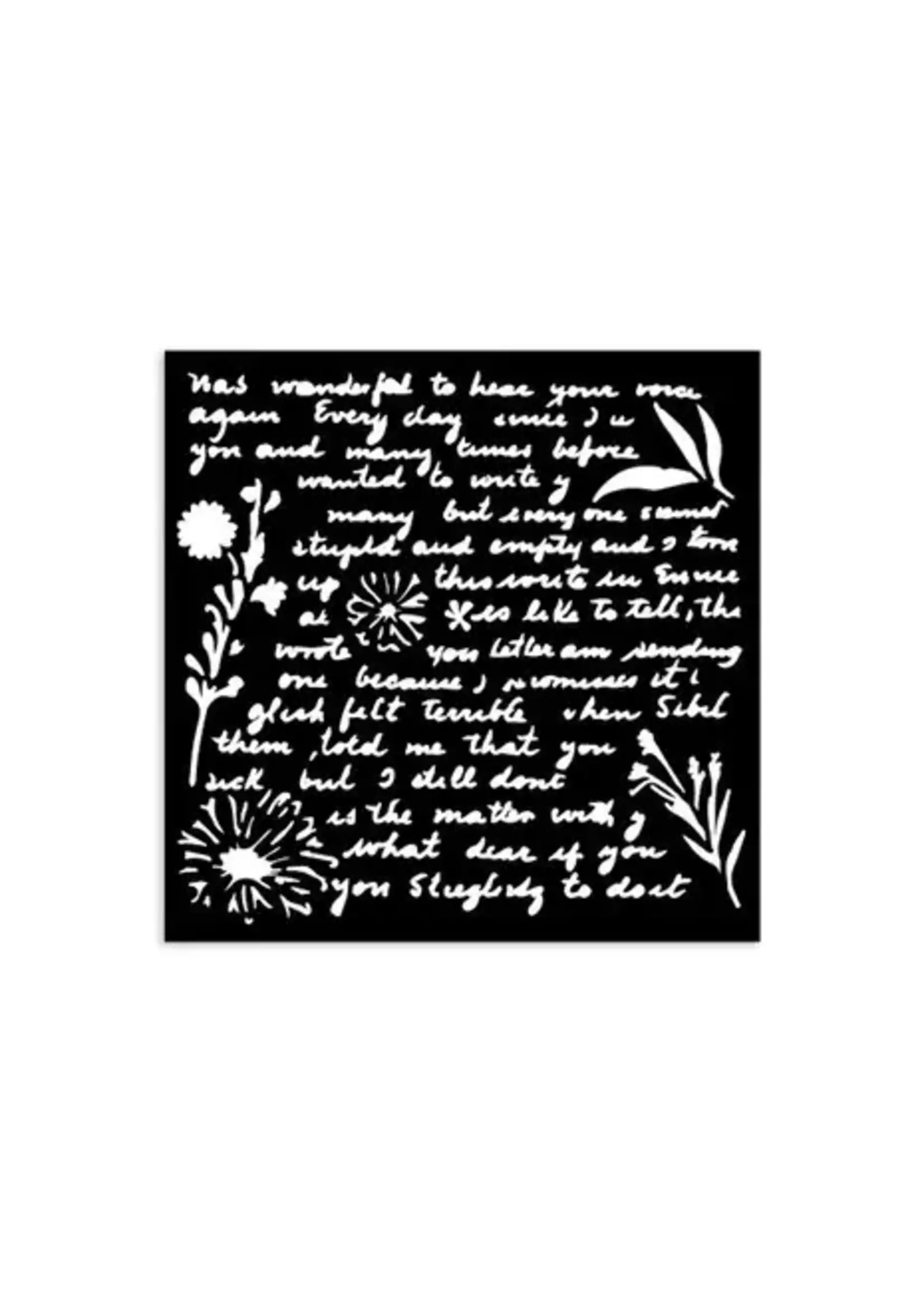Writings Pattern Thick Stencil 12x12cm (KSTDS20)